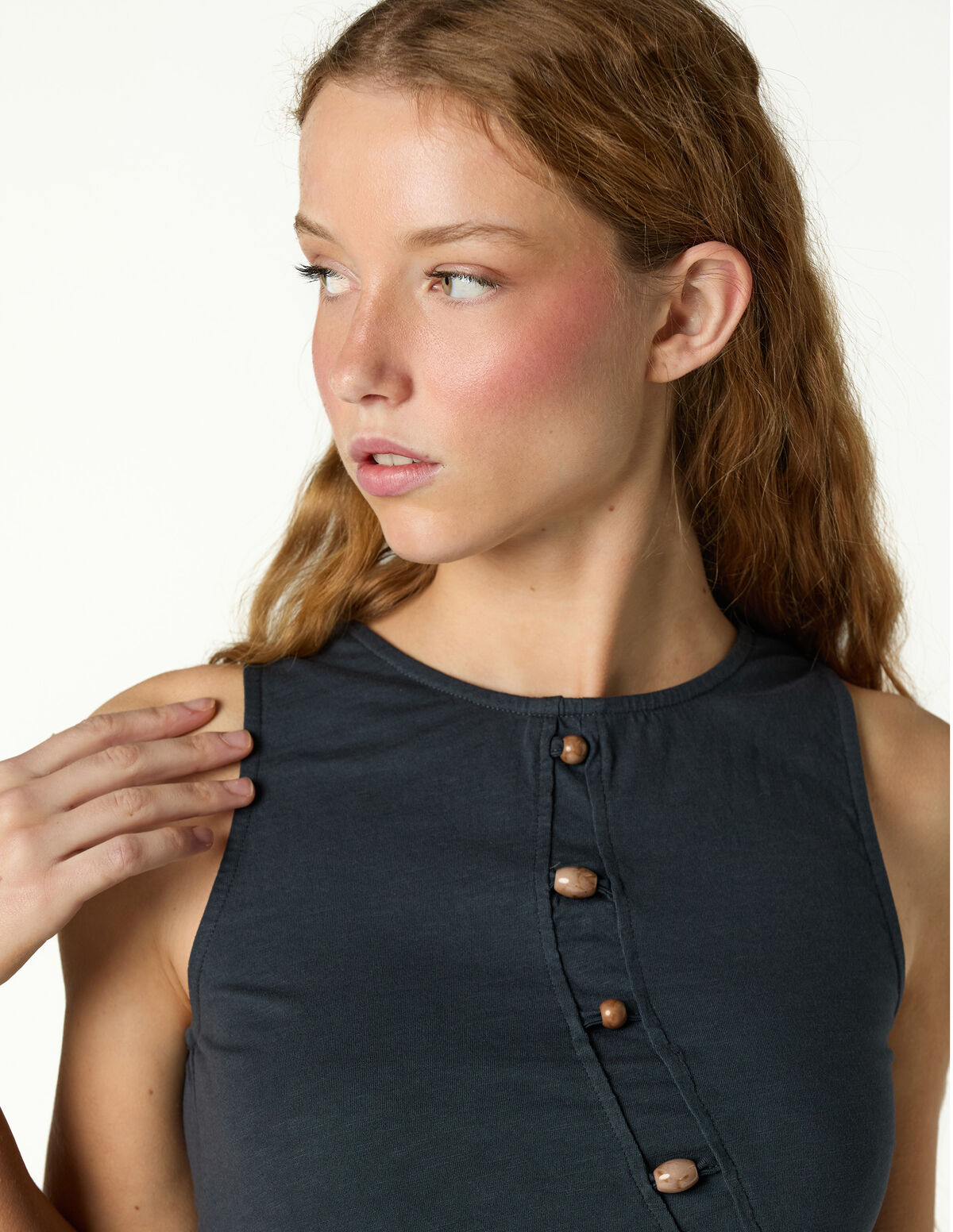 T-SHIRT ANTRACITE CUT OUT