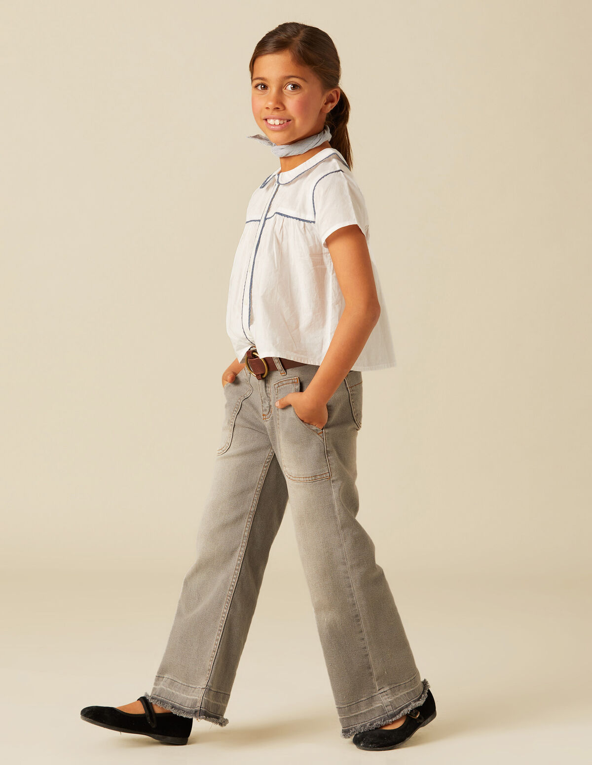 Pantalón wide leg vaquero azul