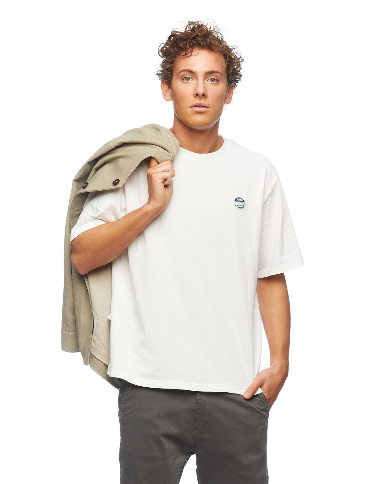 T-shirt manches courtes blanc palmier - Tout explorer - Nícoli