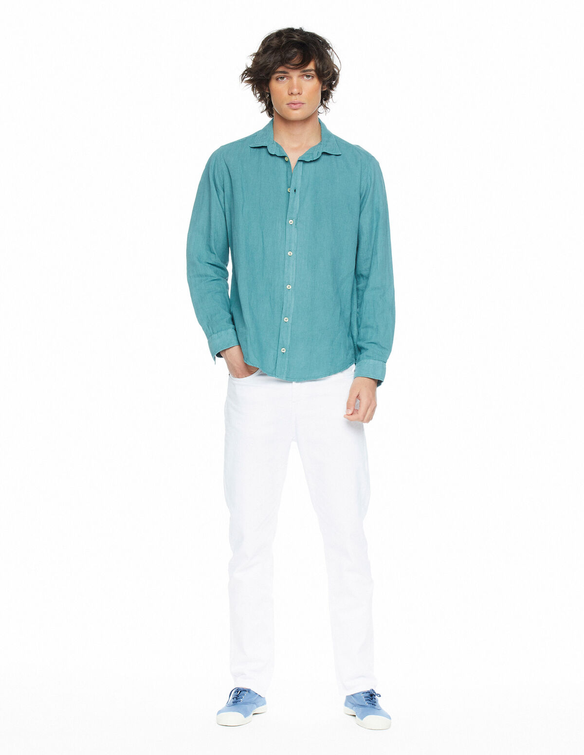 White 5-pocket trousers