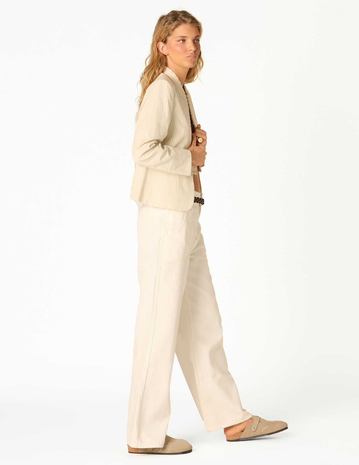 WHITE HIGH-WAISTED JEANS