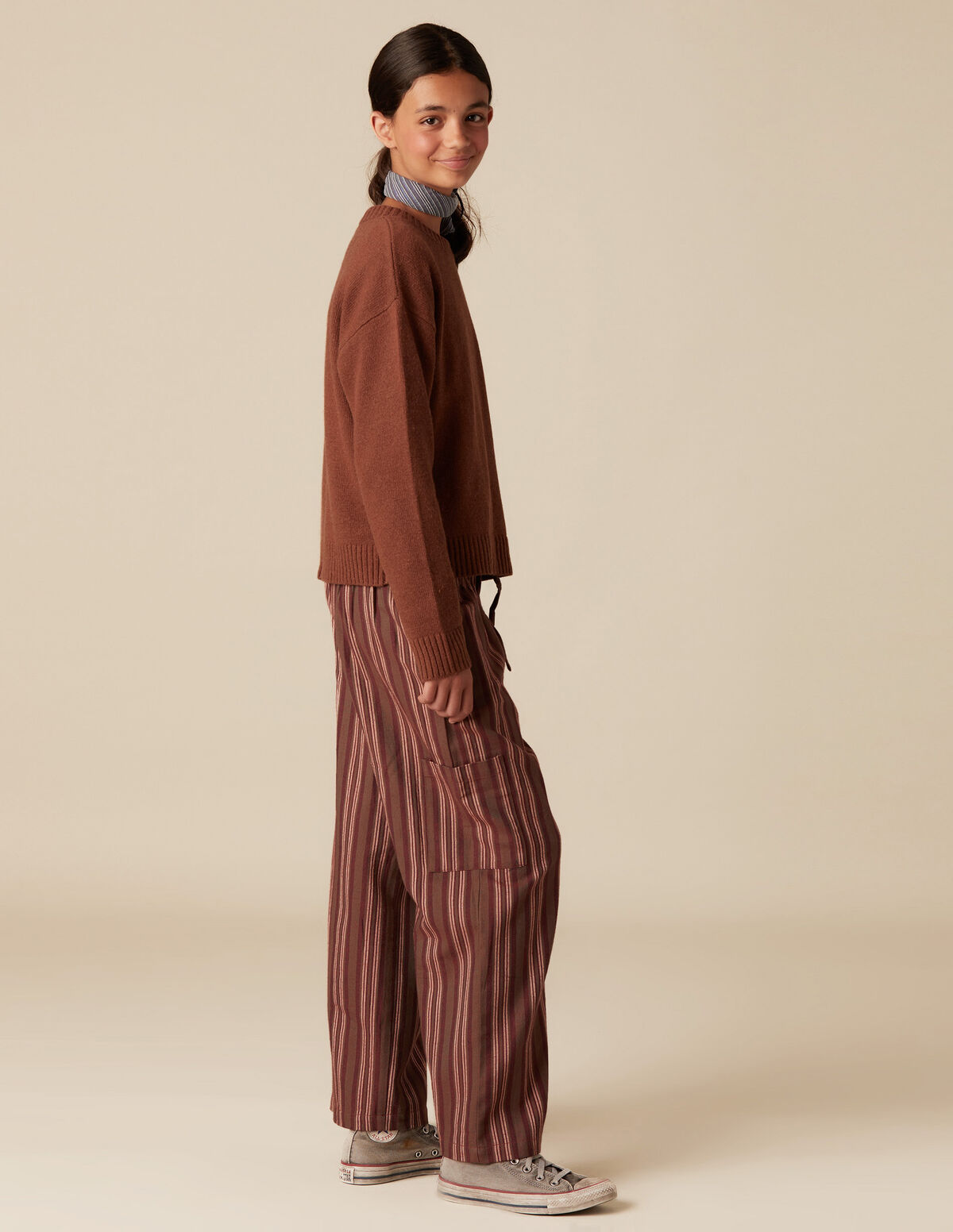 BROWN STRIPED TROUSERS