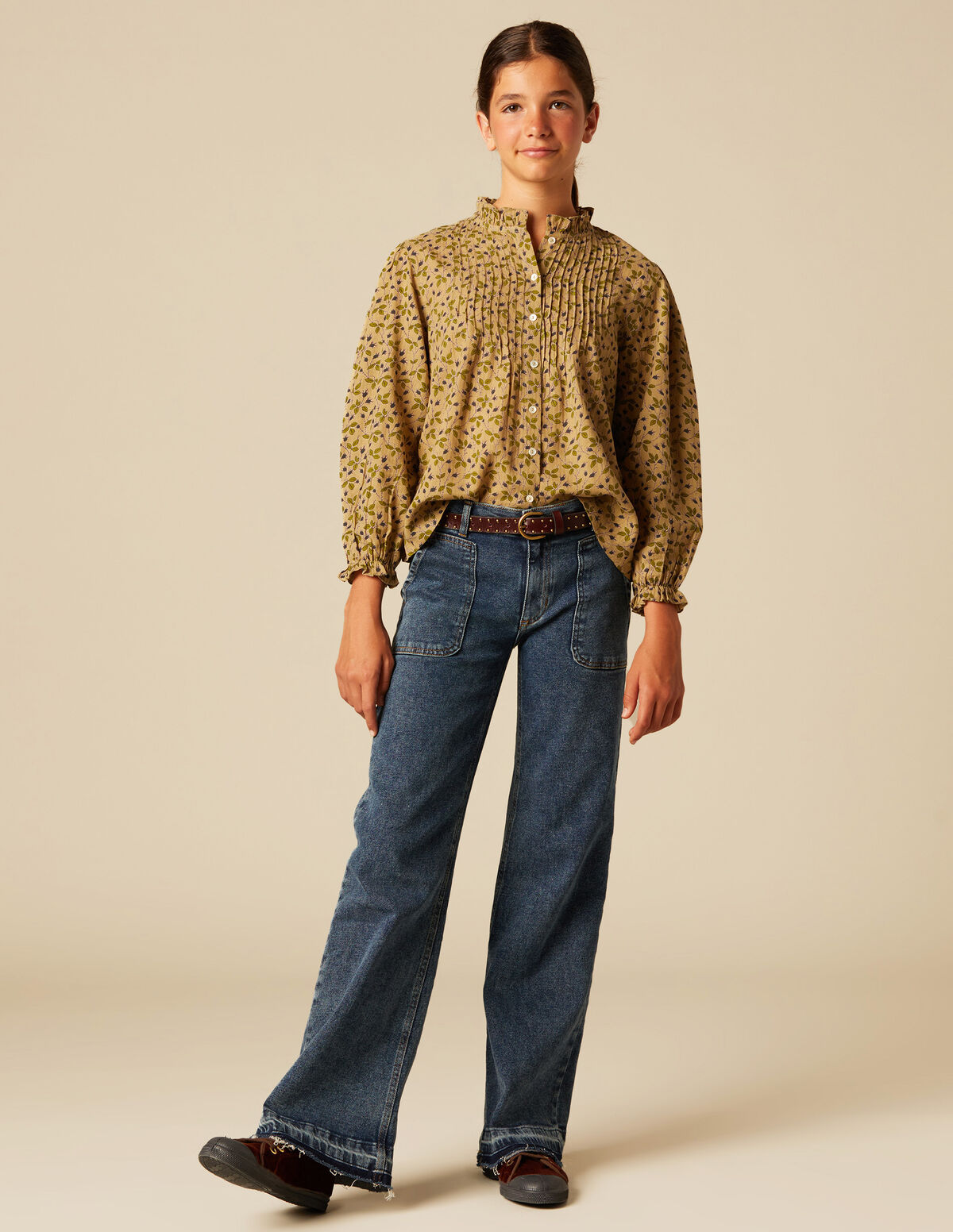 BLUE WIDE-LEG JEANS