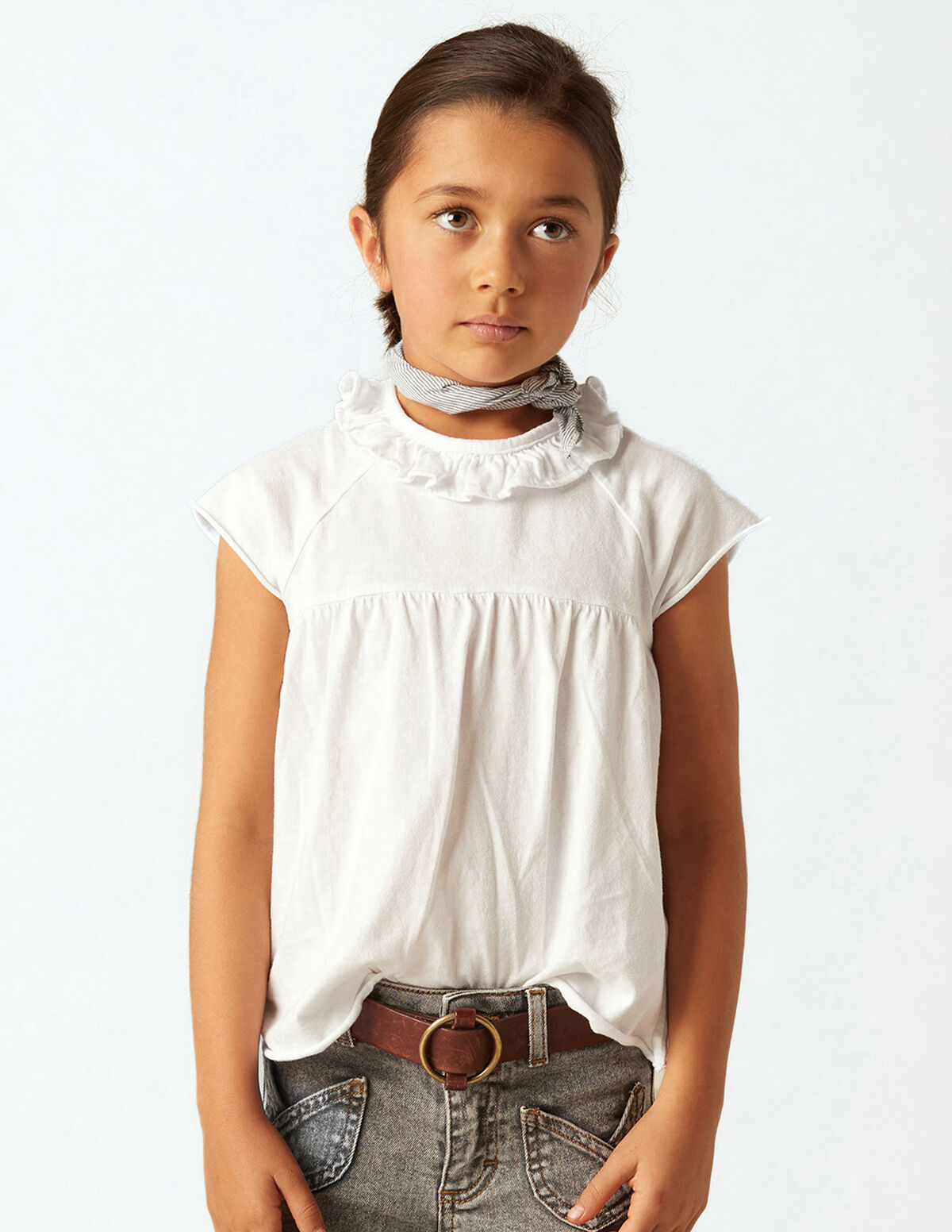 CAMISETA VOLANTE BLANCA