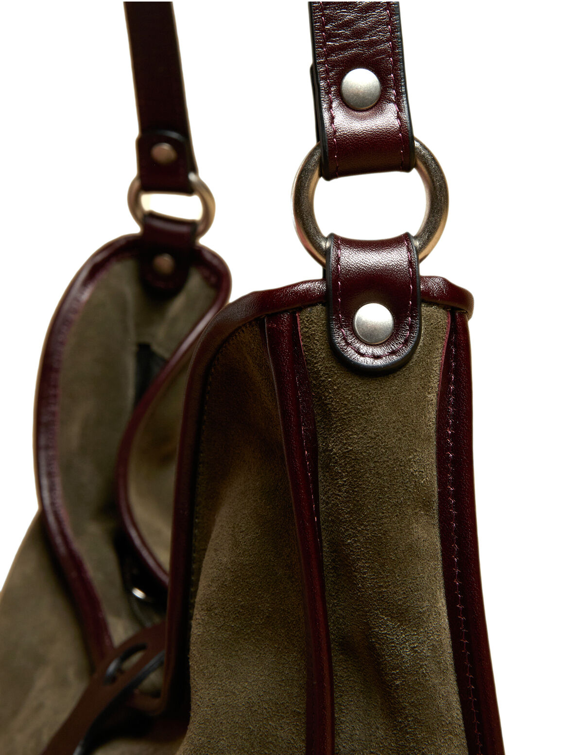 KHAKI SUEDE SHOPPING BAG