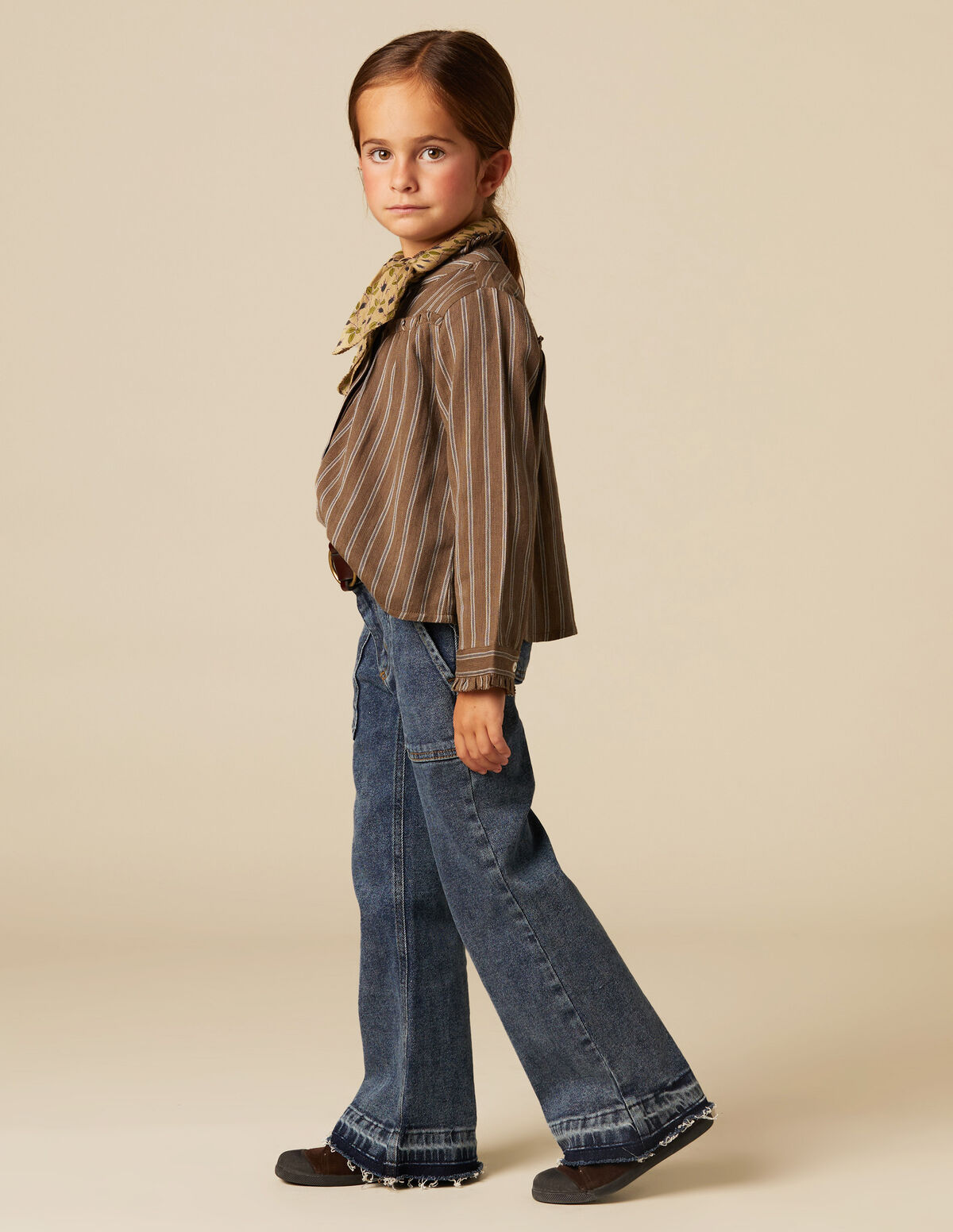 CHEMISE RAYURE MARRON