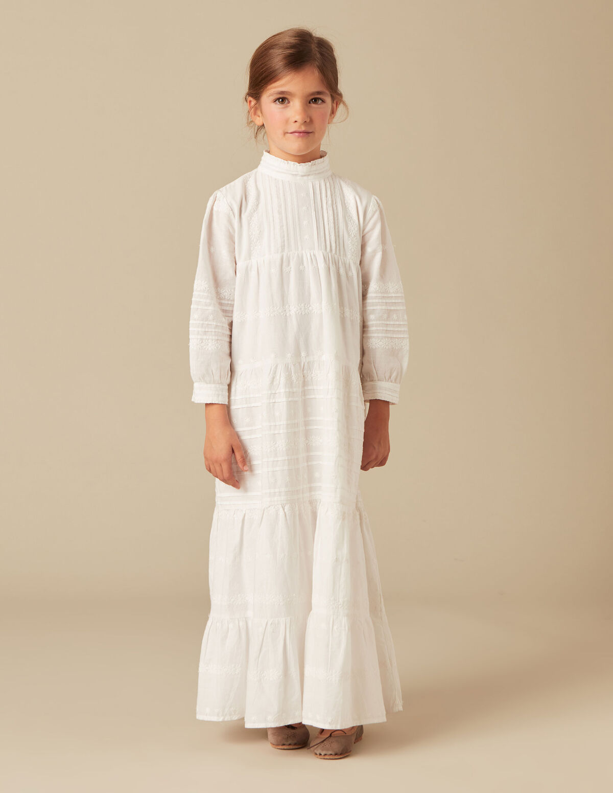 Robe Première Communion col perkins blanc - Primera Comunión - Nícoli
