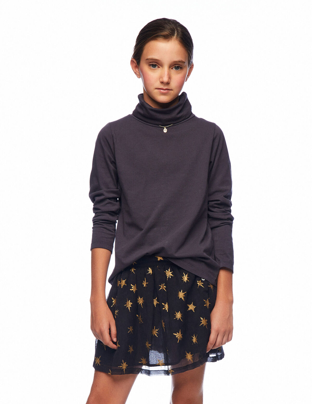 Camiseta cuello vuelto antracita