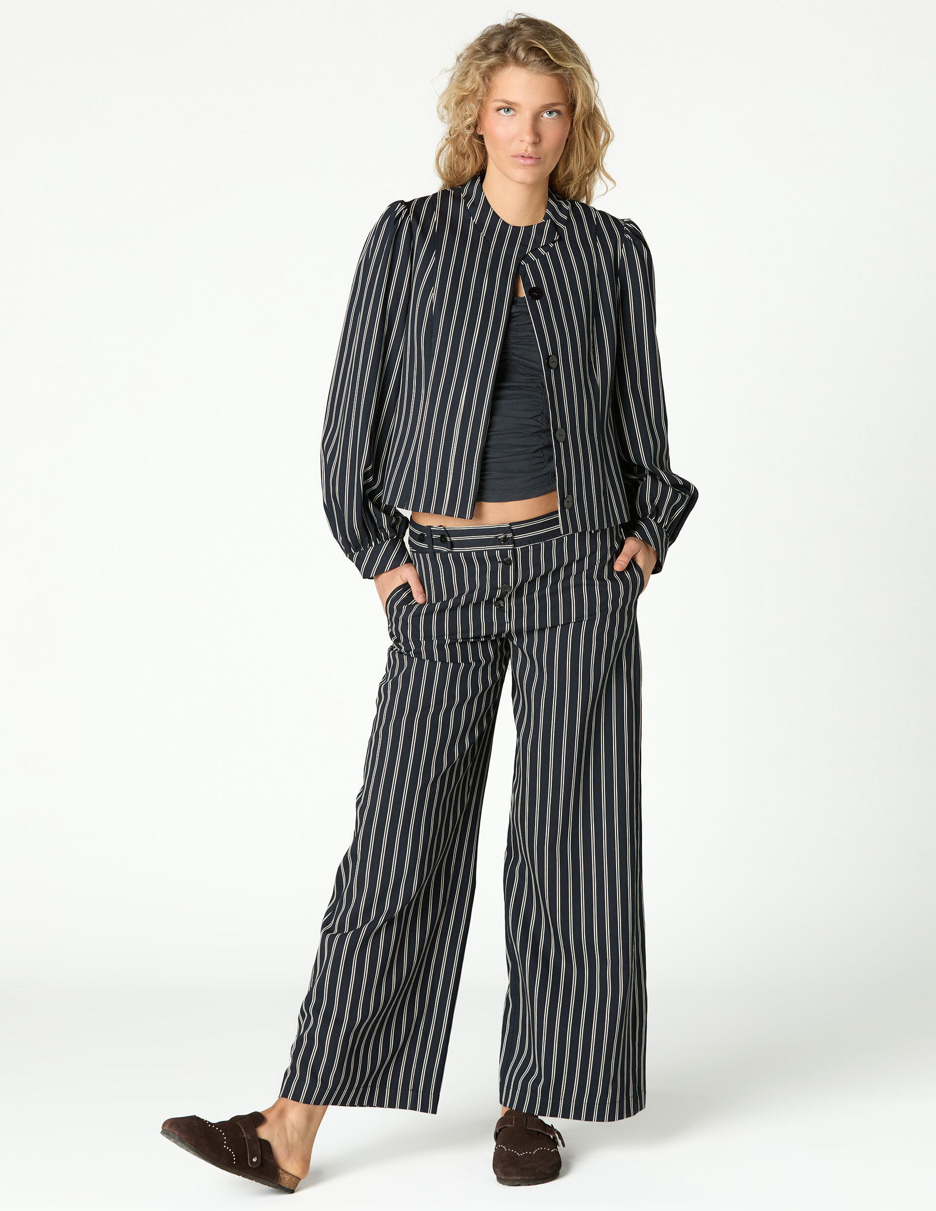 Black double stripe trousers | NICOLI