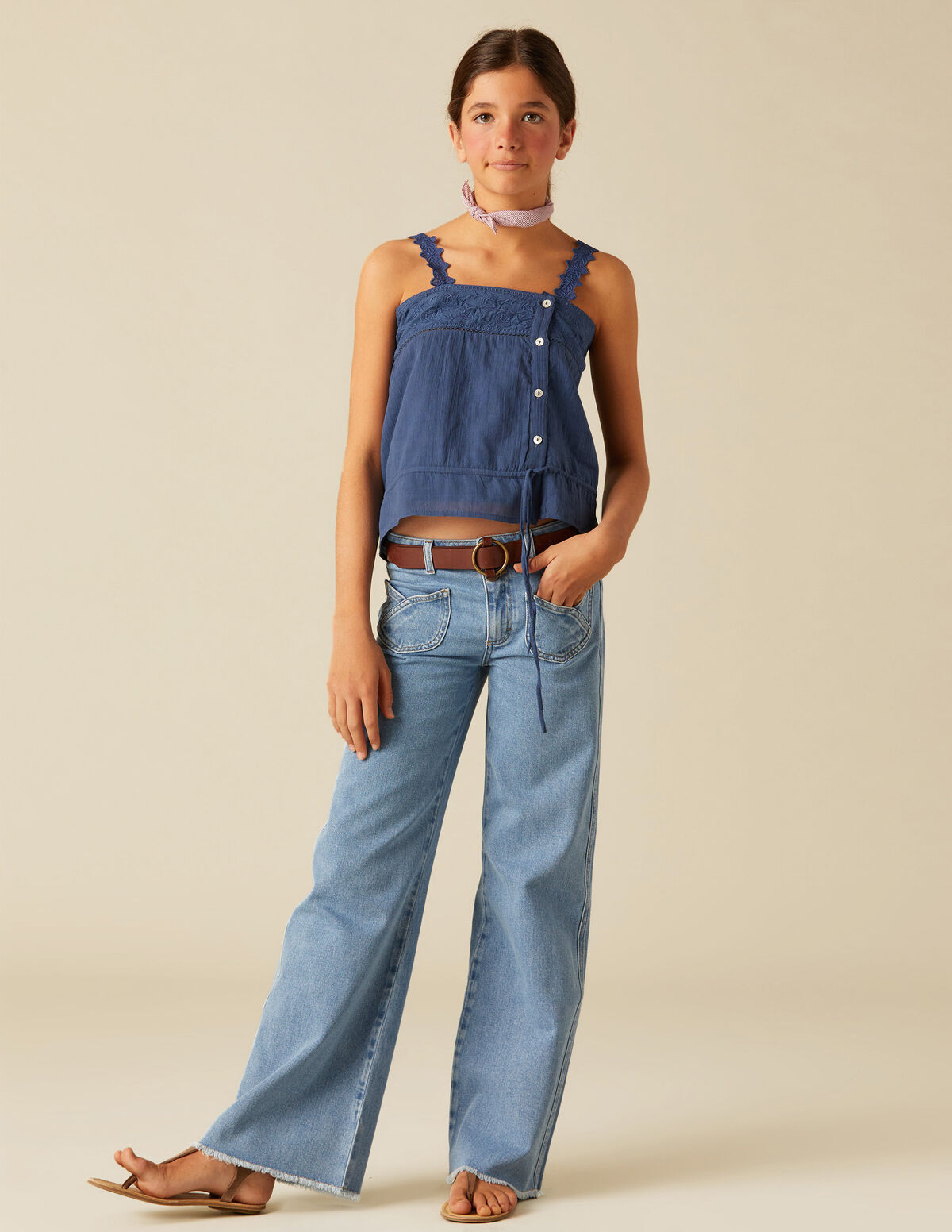 PANTALÓN BOLSILLO CRUZADO AZUL