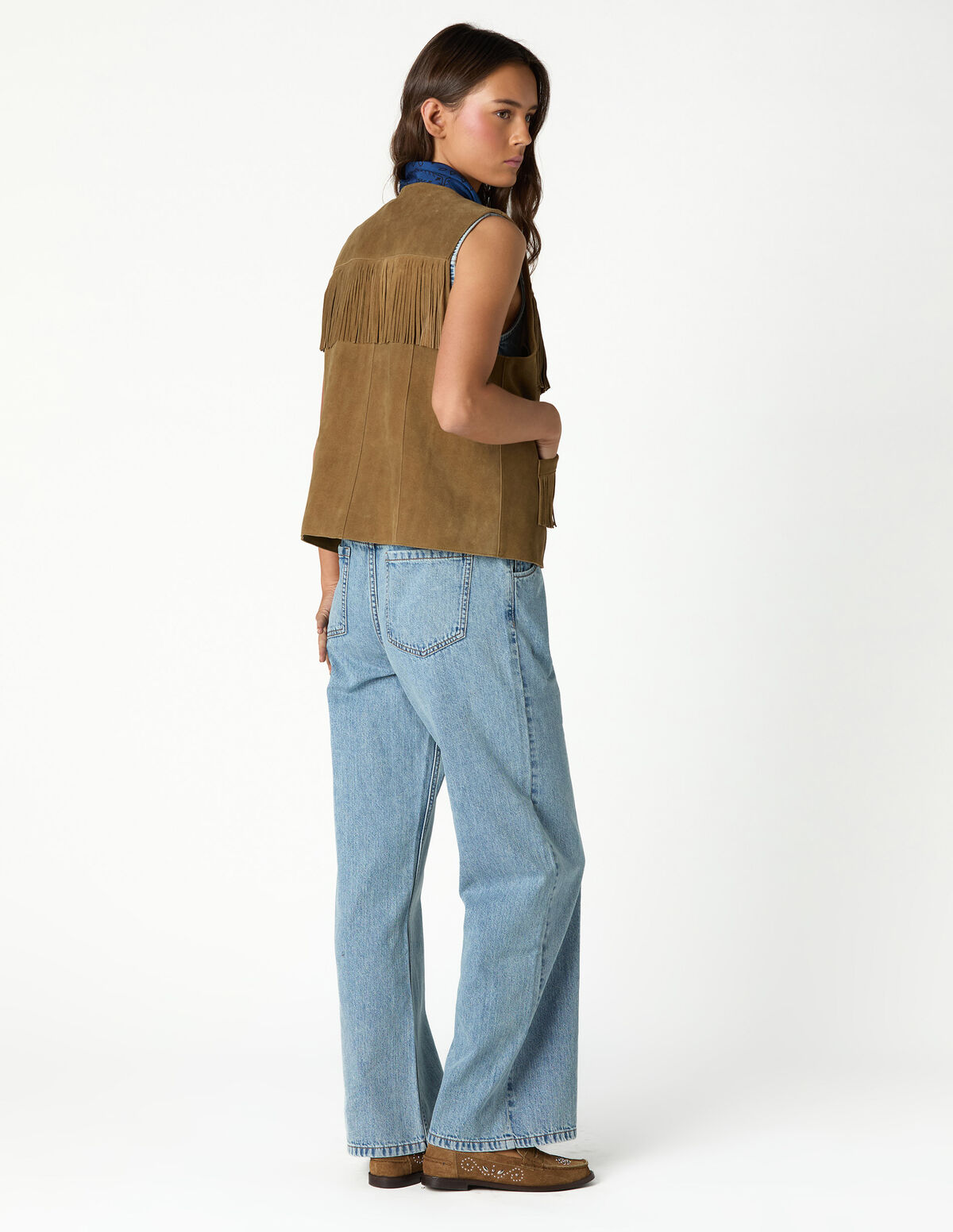 FRINGED SUEDE VEST