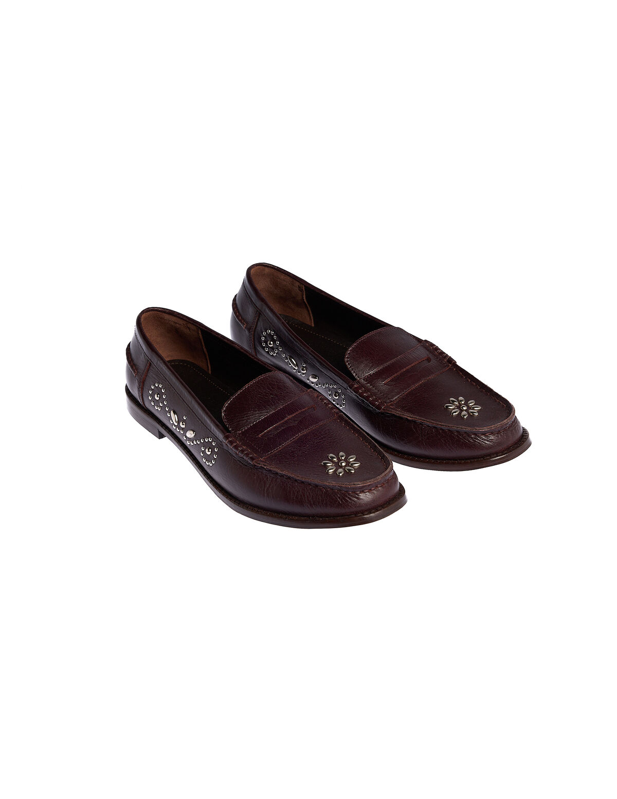 LEATHER STUDDED LOAFERS