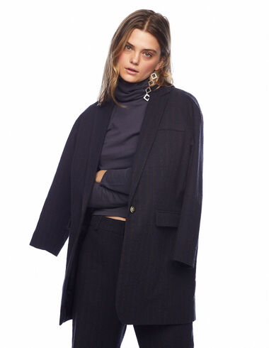Terracotta stripe oversize blazer - Clothing - Nícoli