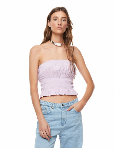 Lilac gathered elasticated top - Spring Palette - Nícoli