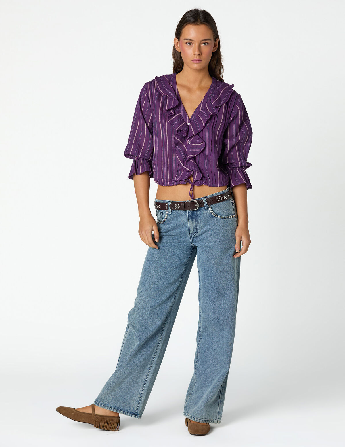 BLUE STUDDED TROUSERS