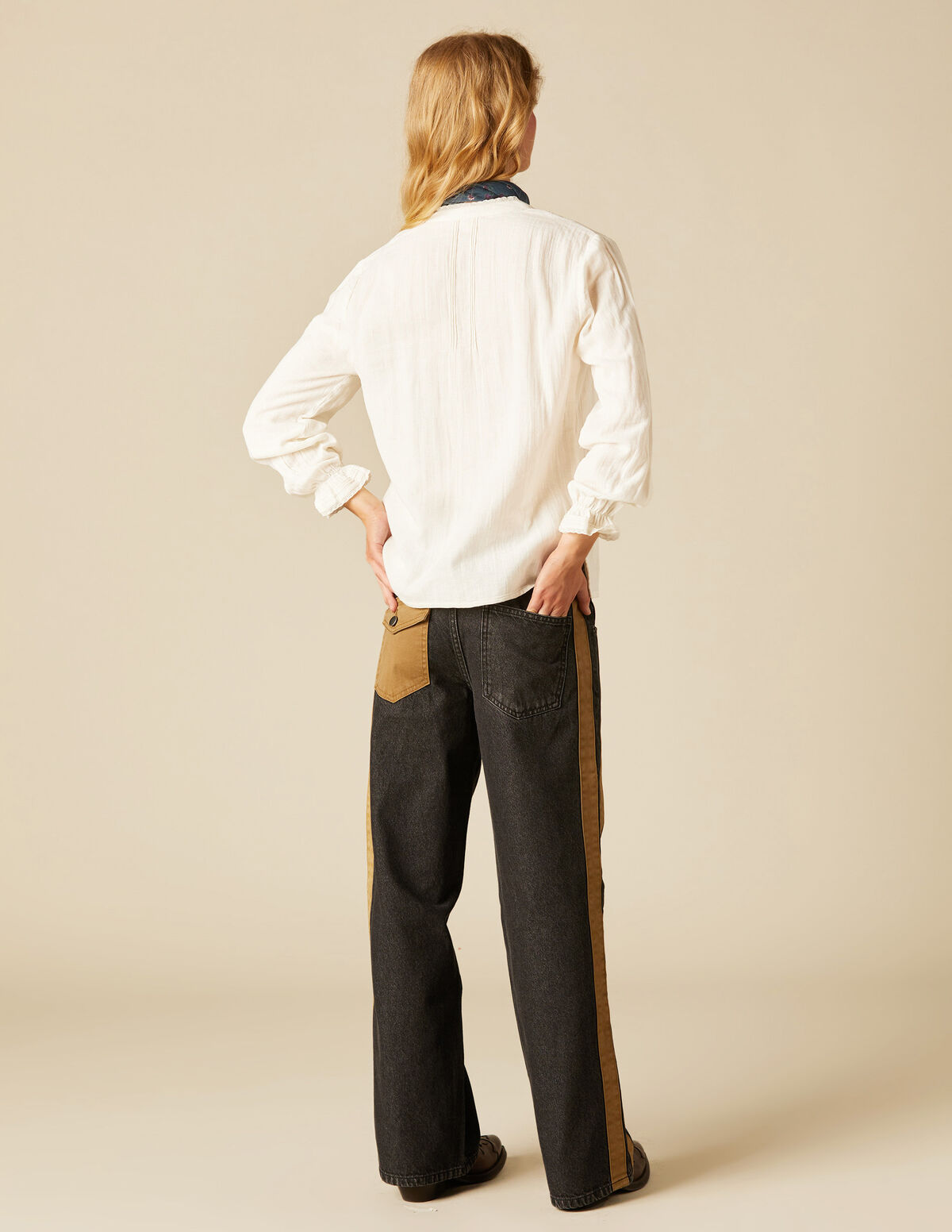 ANTHRACITE CONTRAST STRAP JEANS