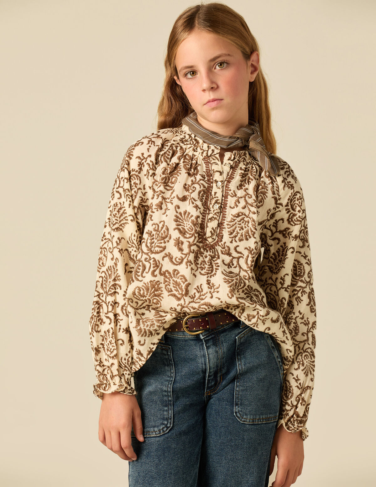 CAMISA FLORAL VINTAGE BROWN