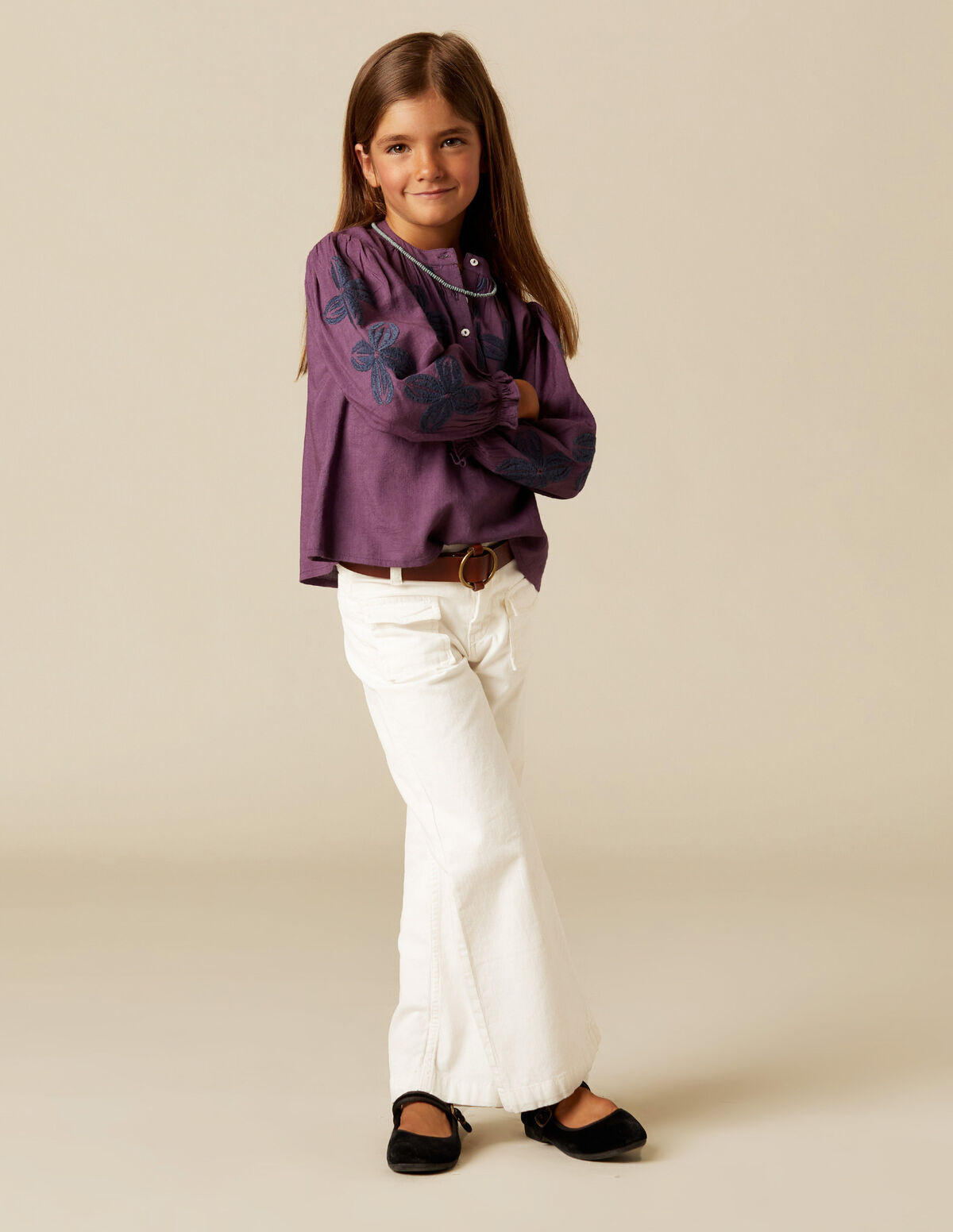 BLUE EMBROIDERED SHIRT