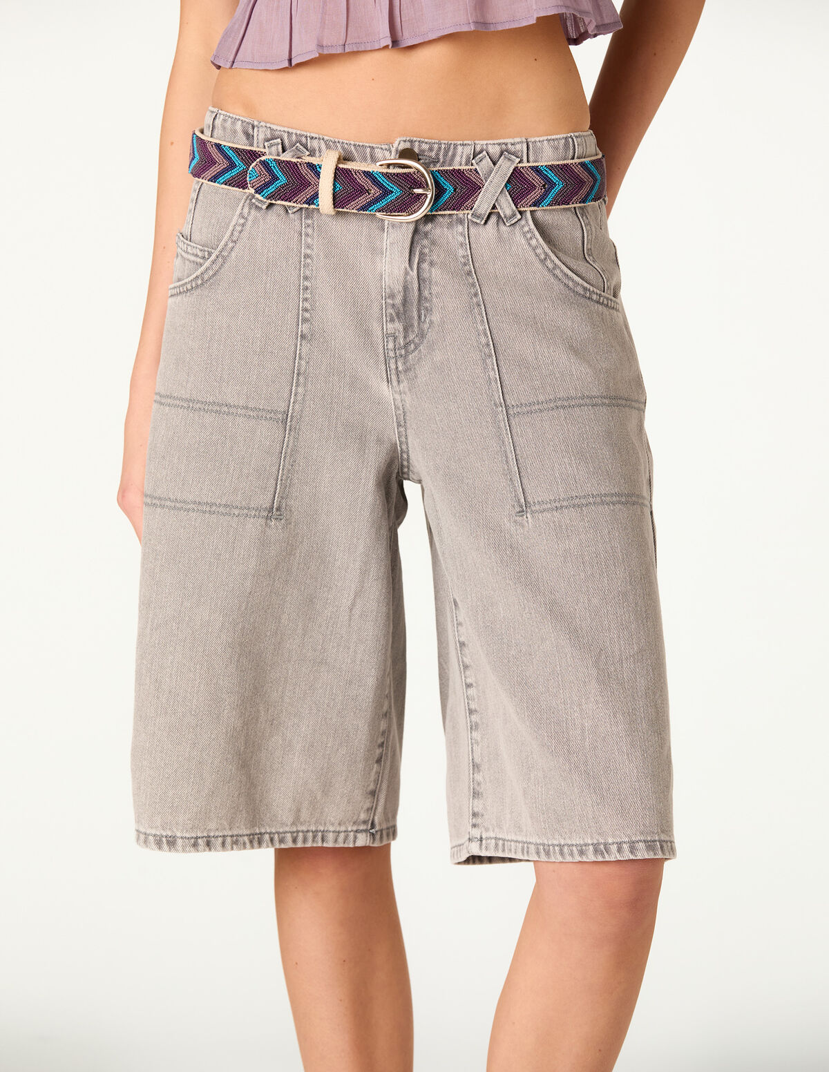 ECRU DENIM BERMUDA