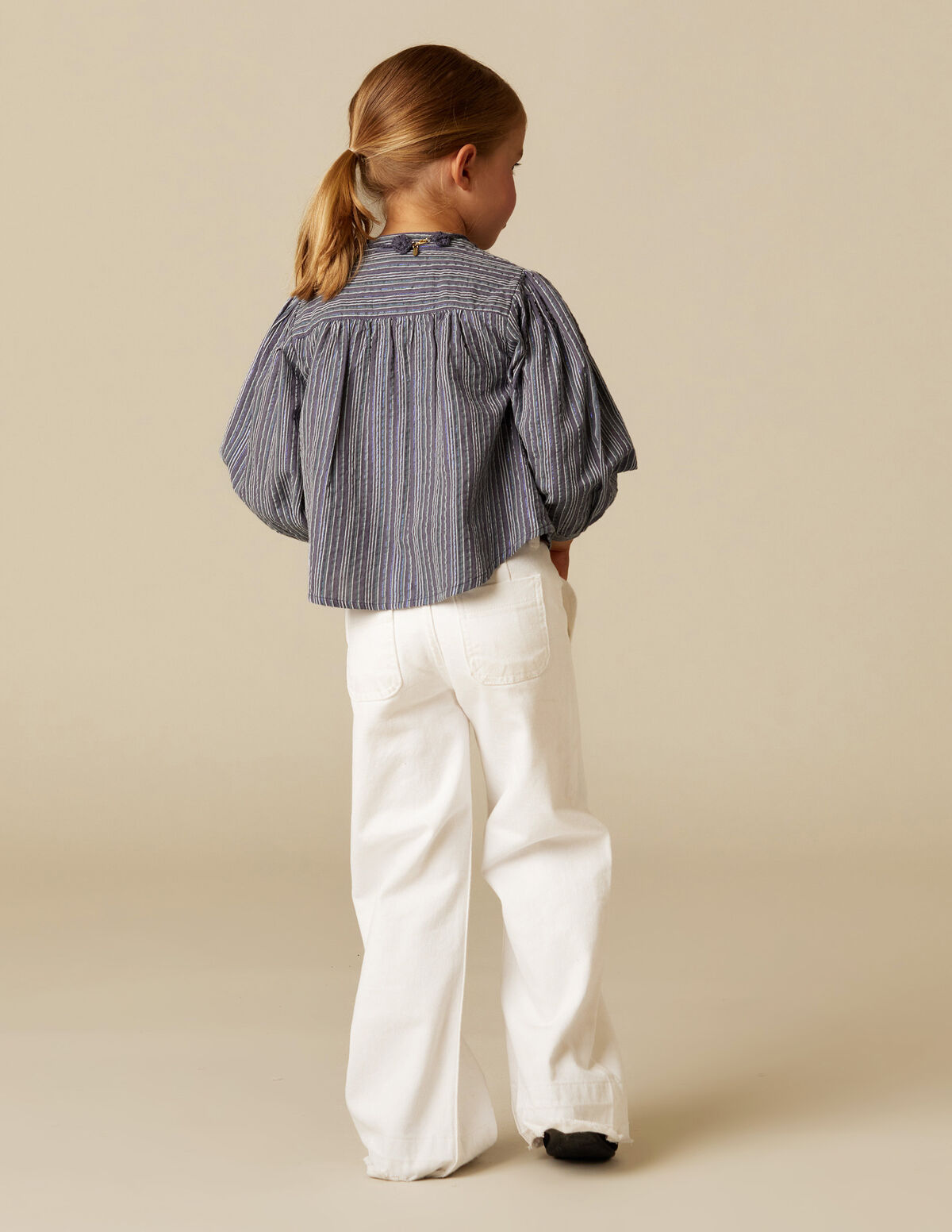 BLUE LUREX STRIPED SHIRT