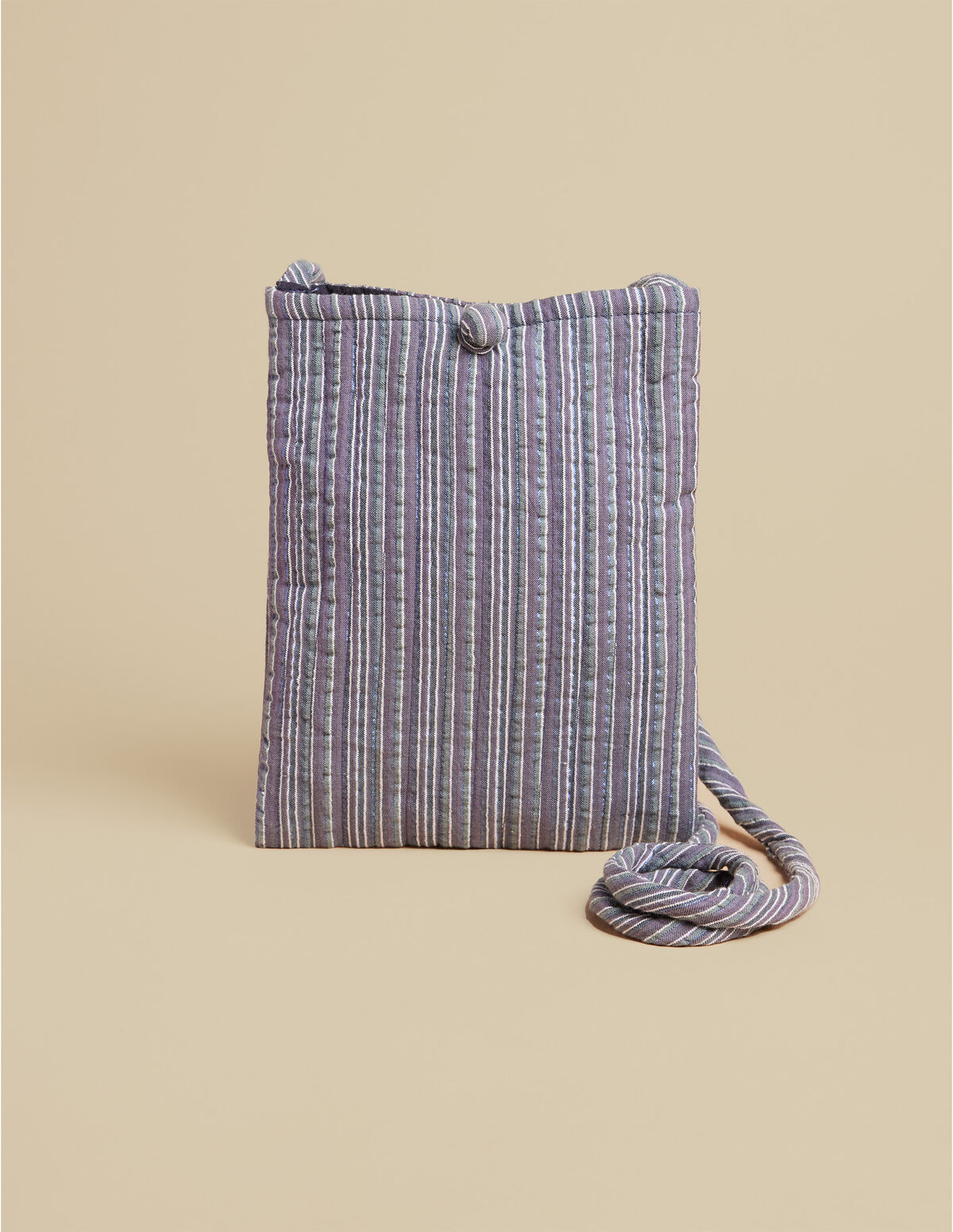 BLUE LUREX STRIPED CROSSBODY BAG