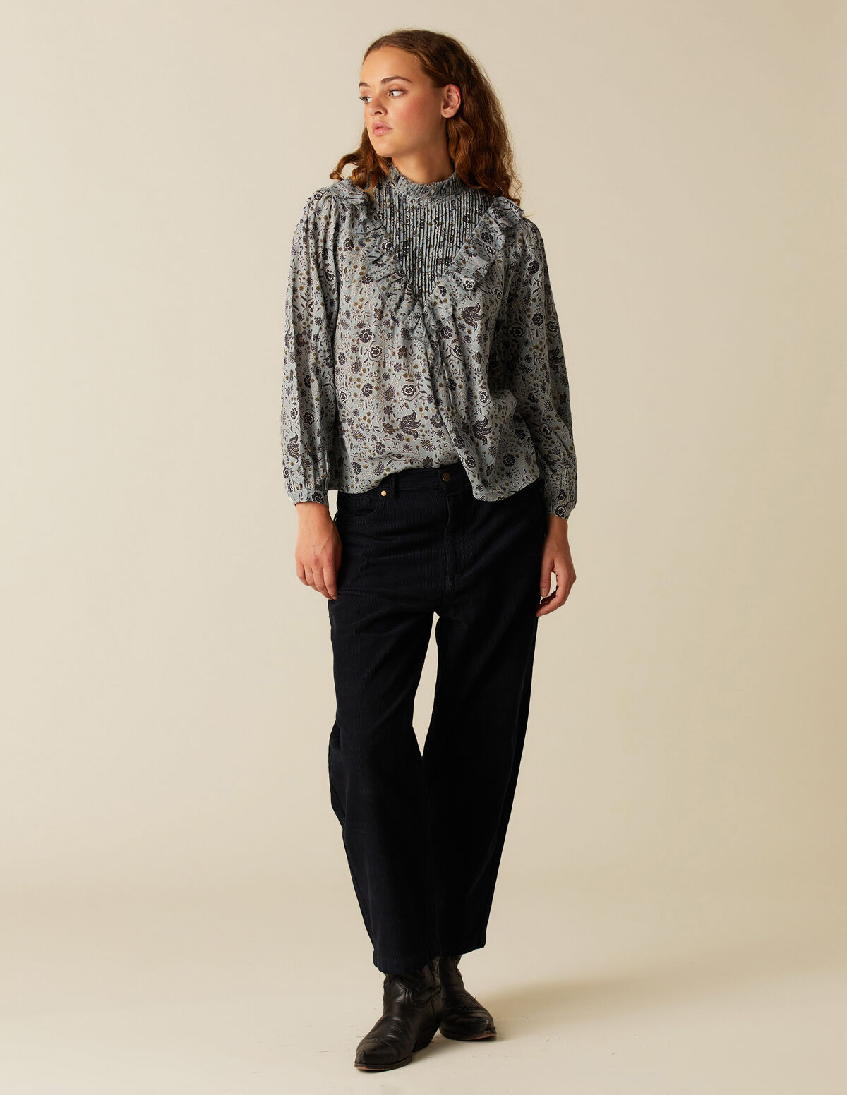 T-SH FLOR FOLHA AZUL CL