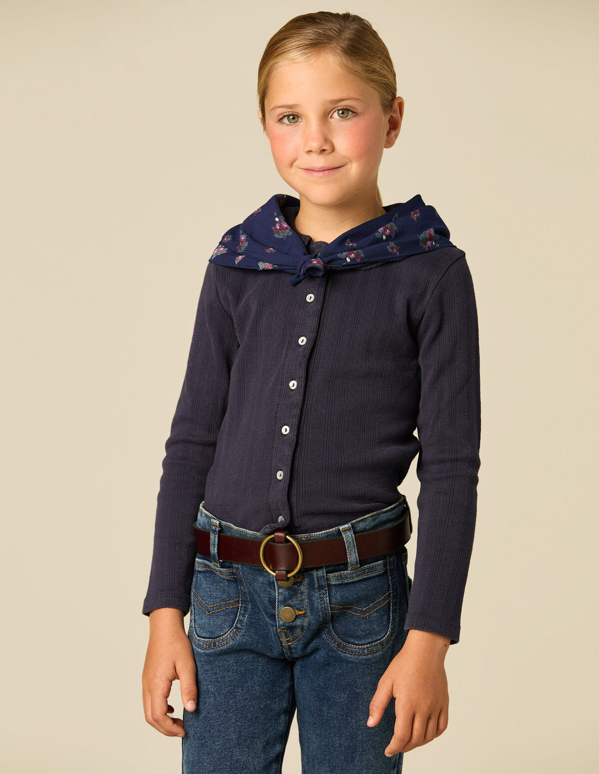 BLUEBERRY POINTELLE T-SHIRT
