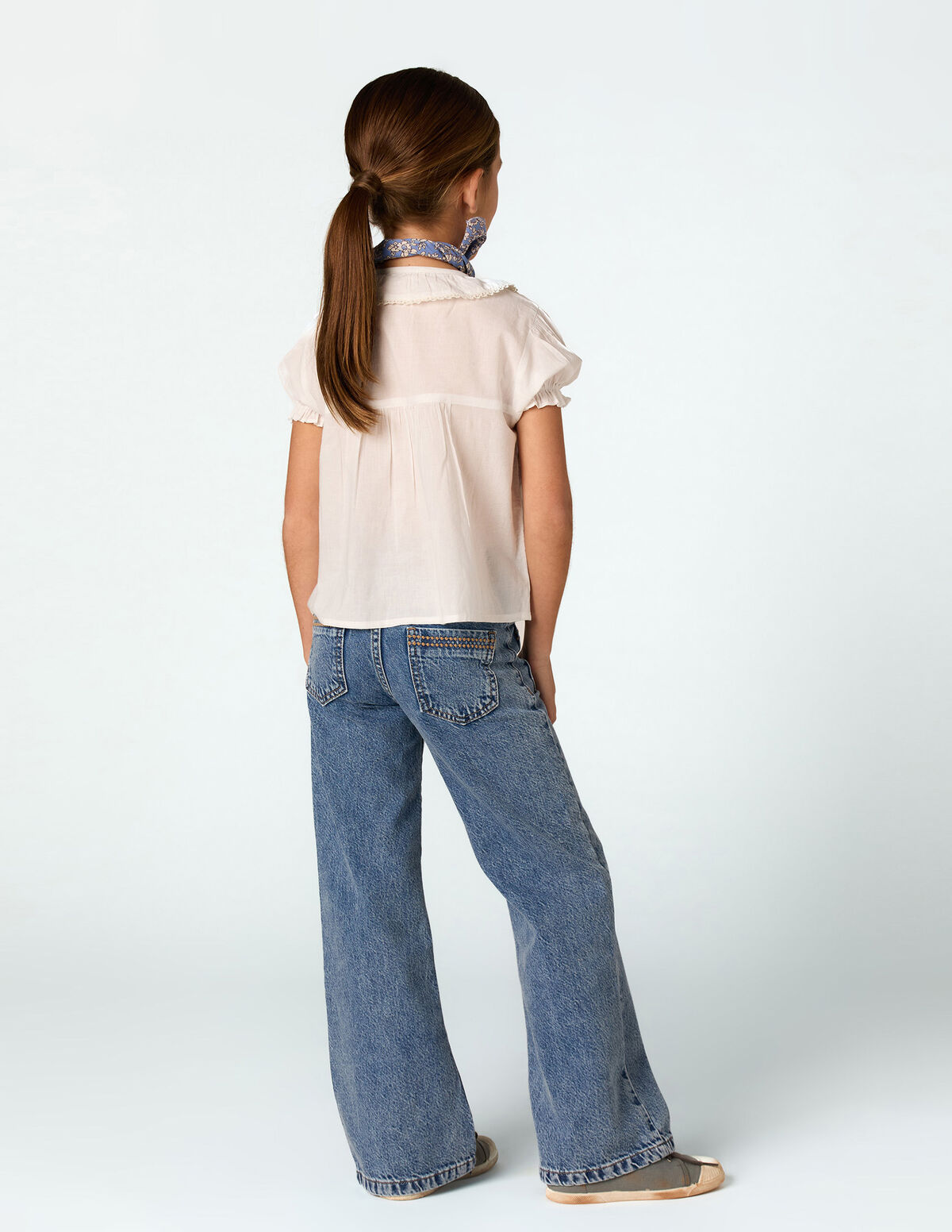 PANTALON BLEU D&Eacute;TAIL POCHES