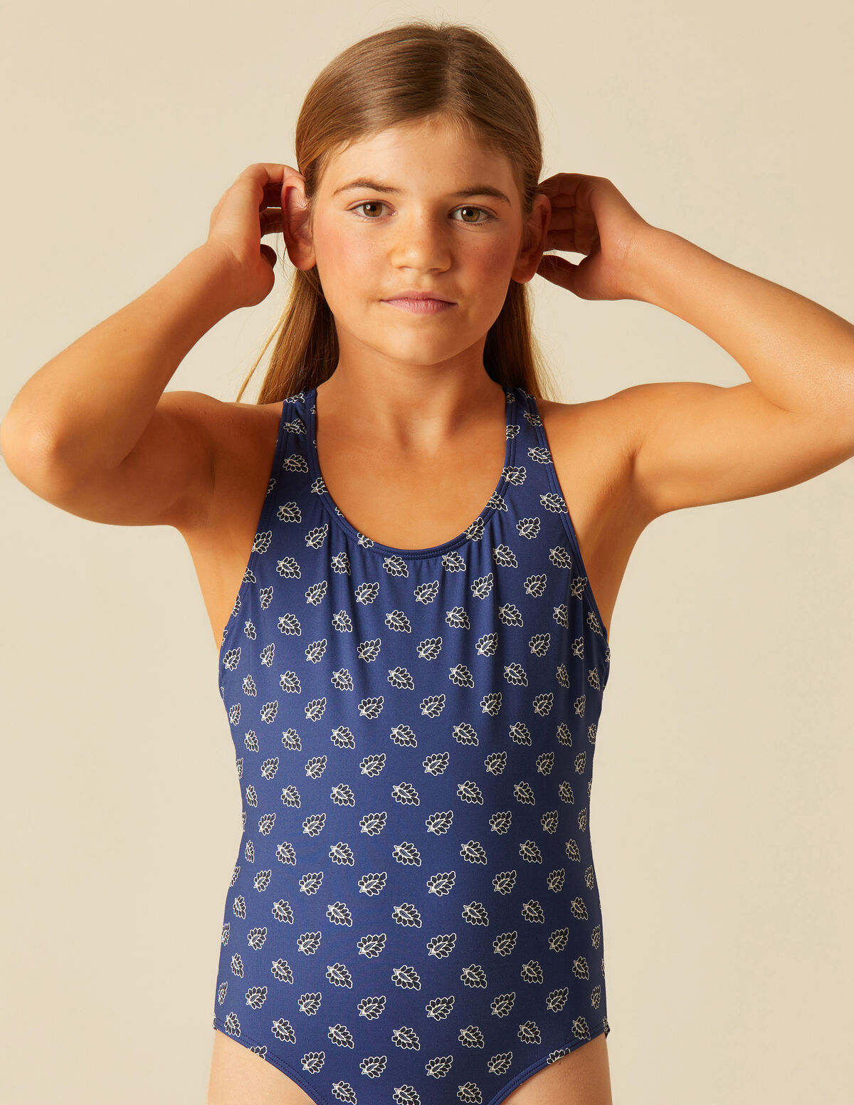 MAILLOT DE BAIN FEUILLES BLEU