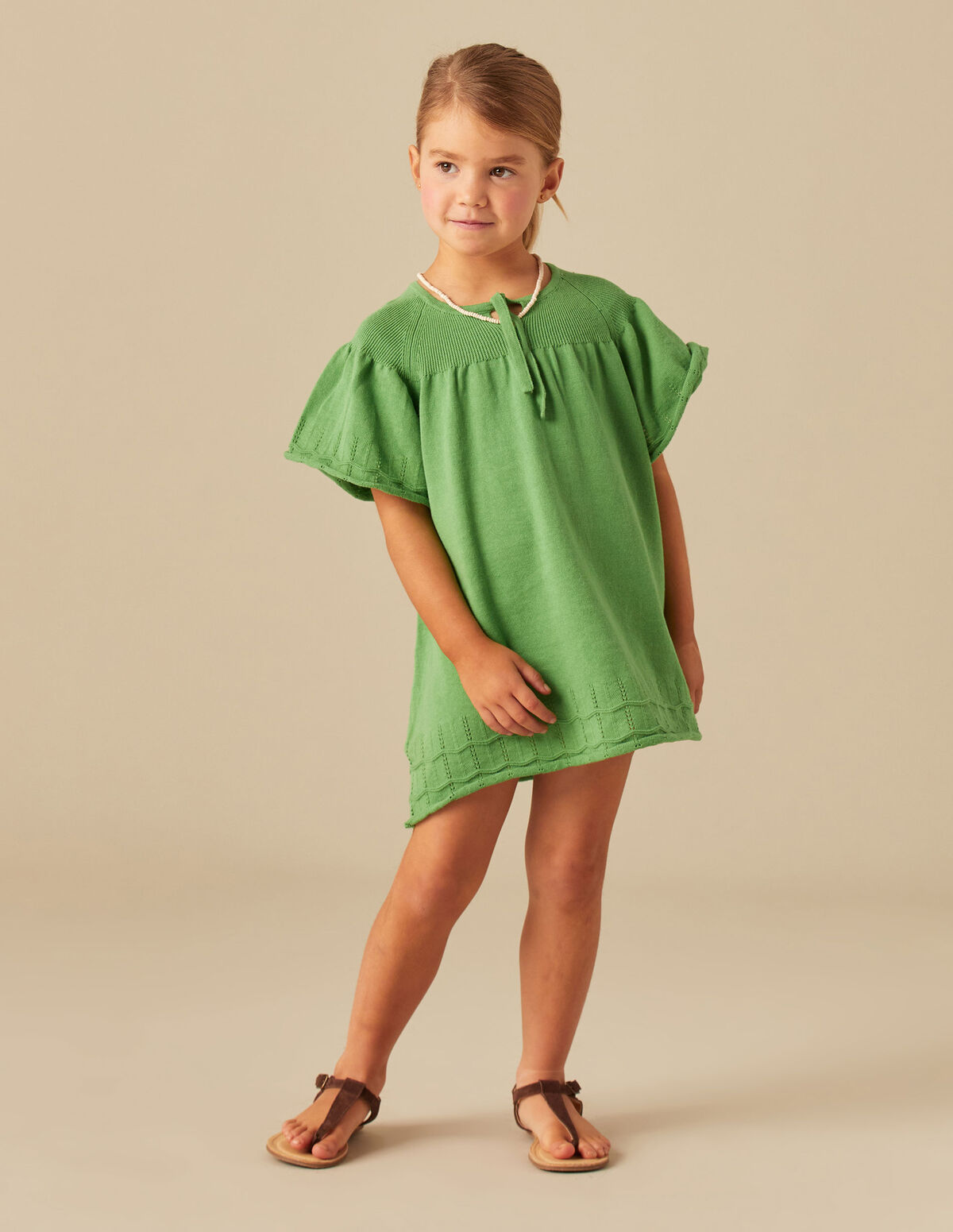 GREEN WAVE KNIT DRESS
