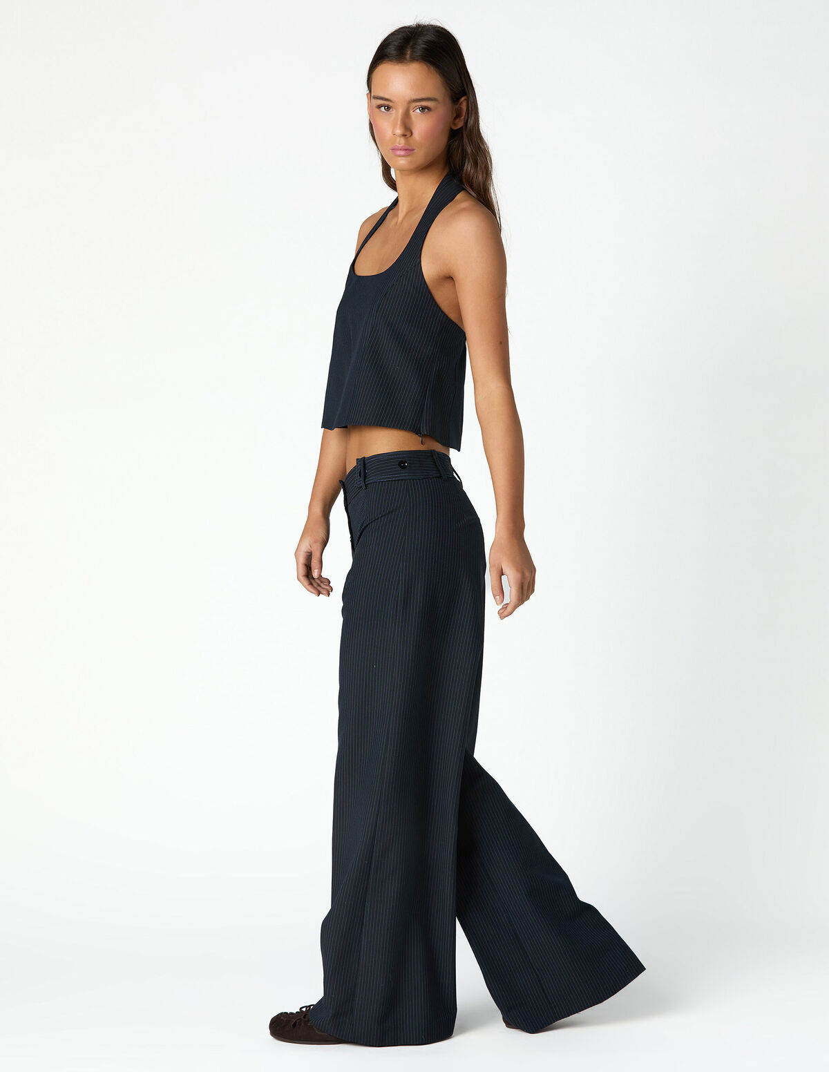 BLUE PINSTRIPE TROUSERS