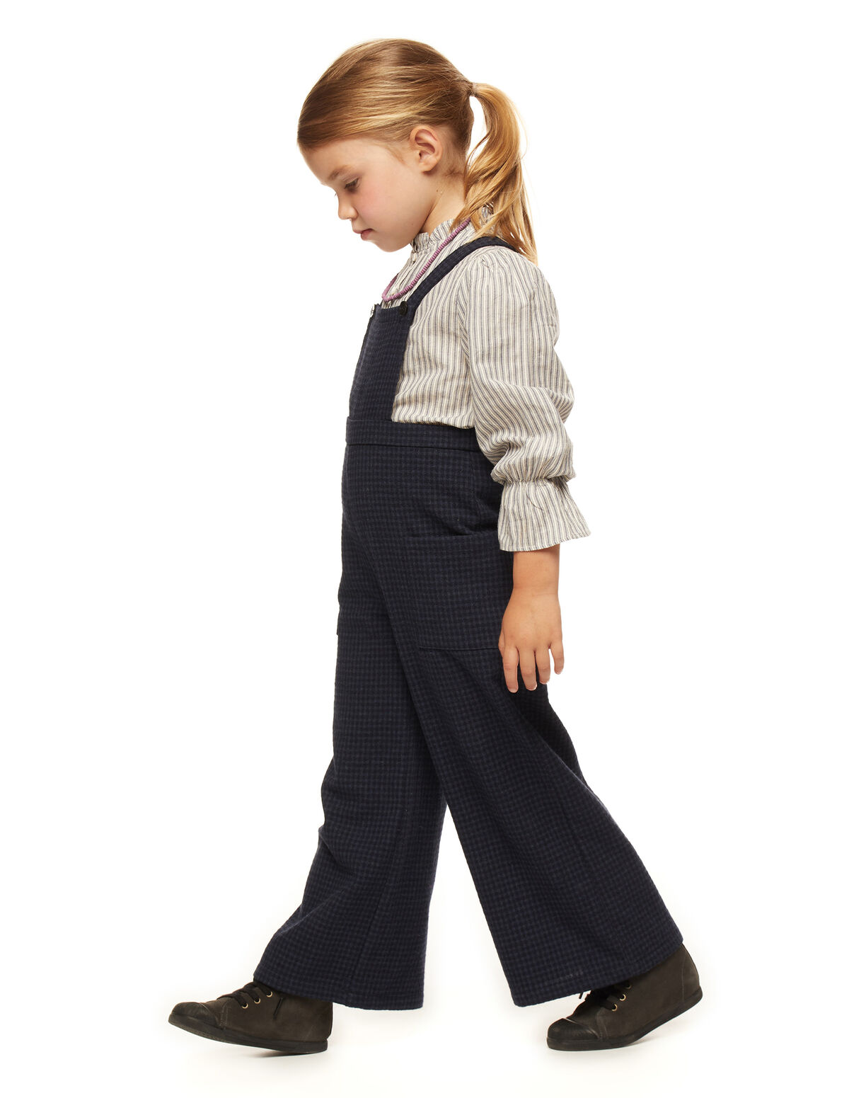 BLUE CHECKED DUNGAREES 