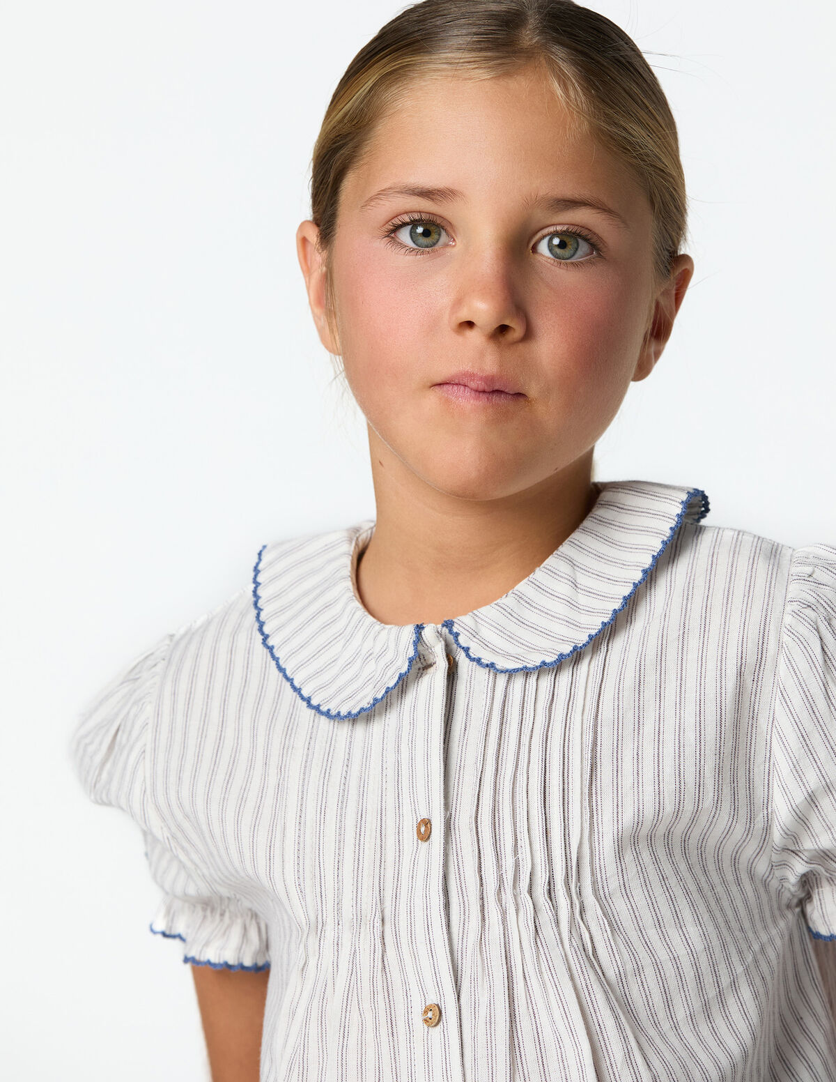 CAMISA &Aacute;S RISCAS ECRU STITCHING