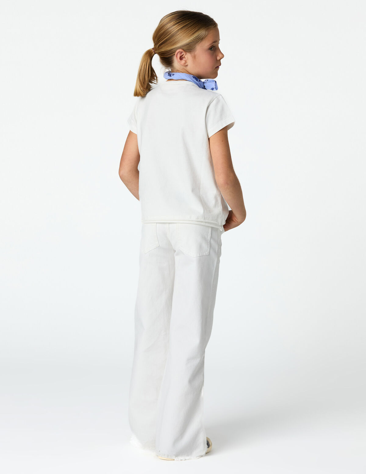 ANILINE BLUE PIN-TUCK T-SHIRT