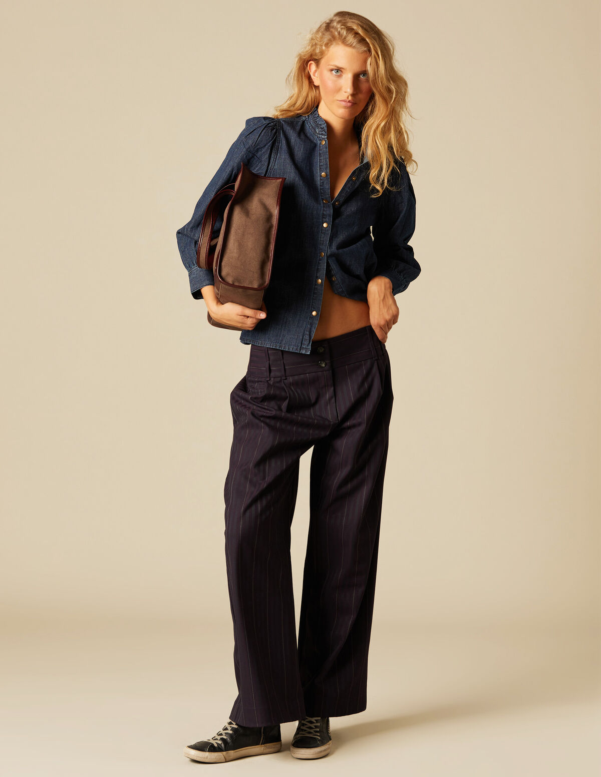 BERRY STRIPED TROUSERS