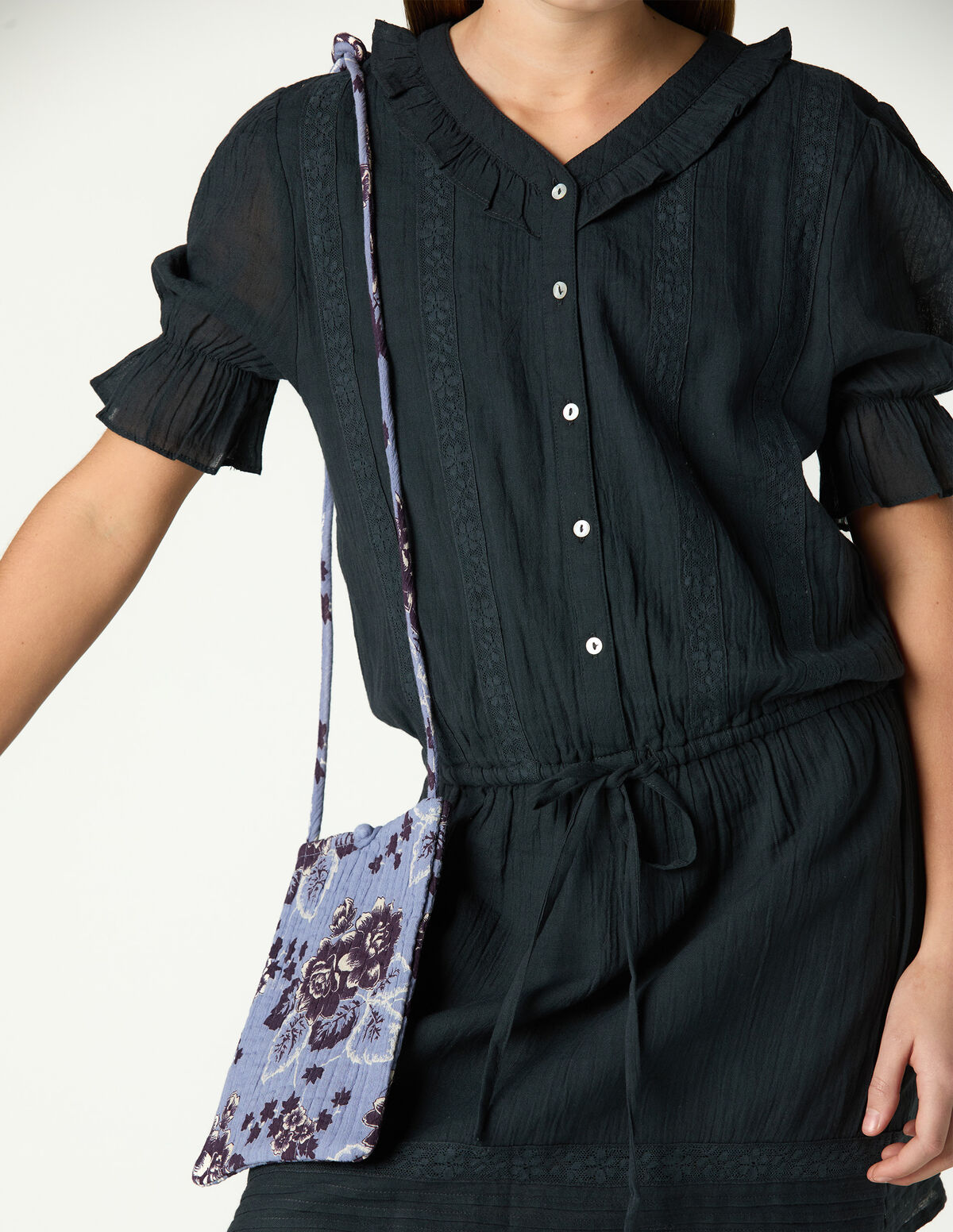 ANTHRACITE RUFFLE DRESS