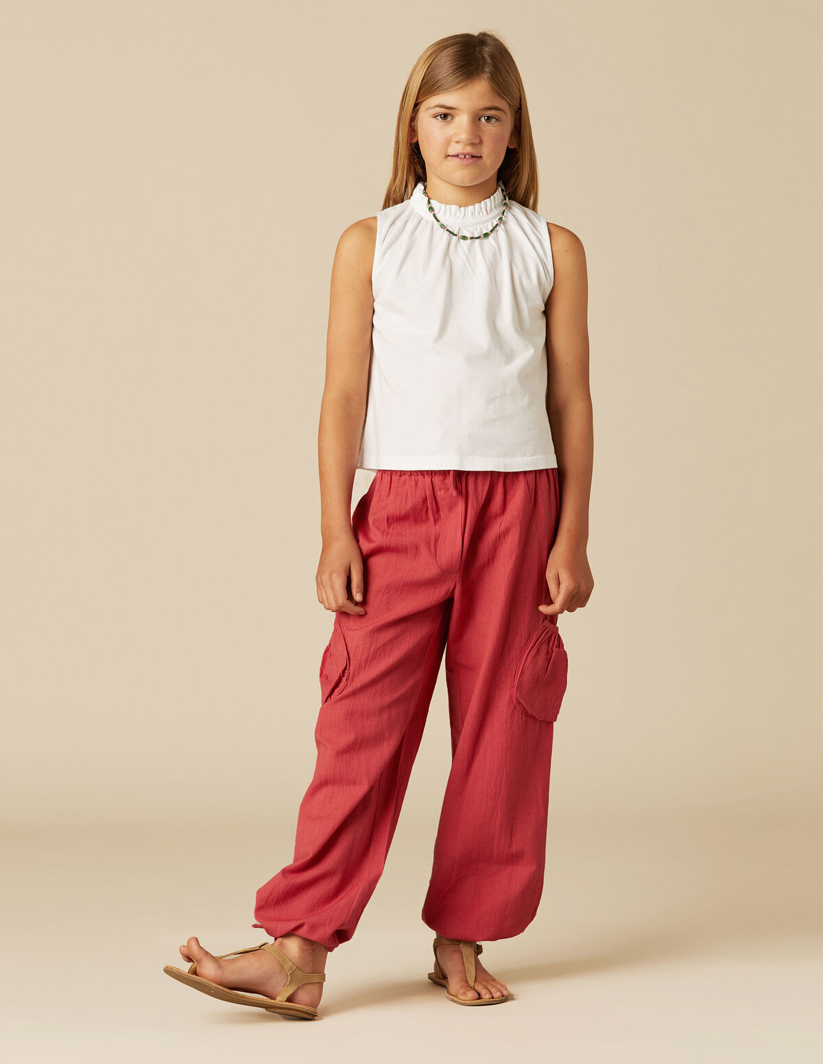 BLUE POCKET LINEN TROUSERS