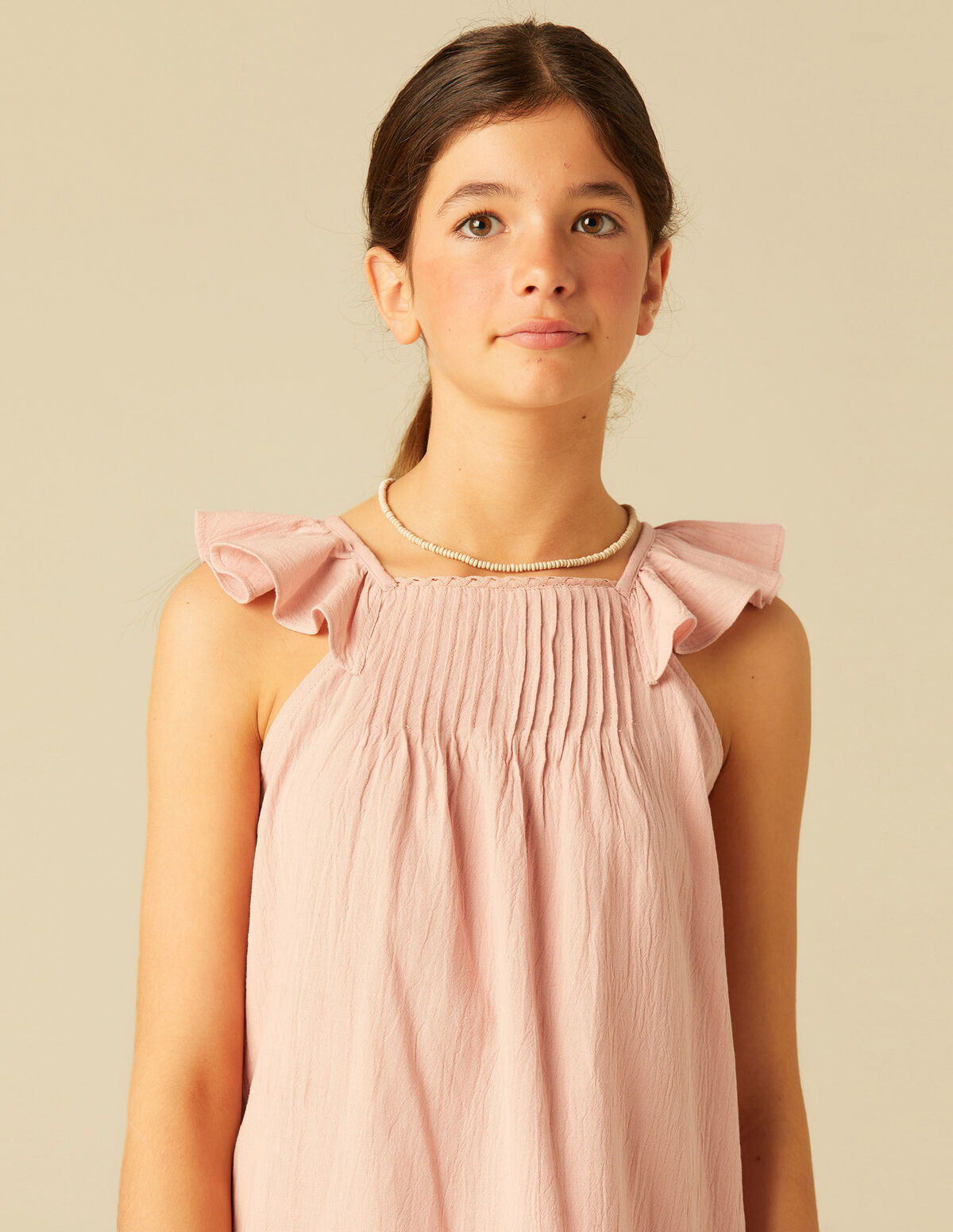 VESTIDO JARETAS VOLANTE ROSA