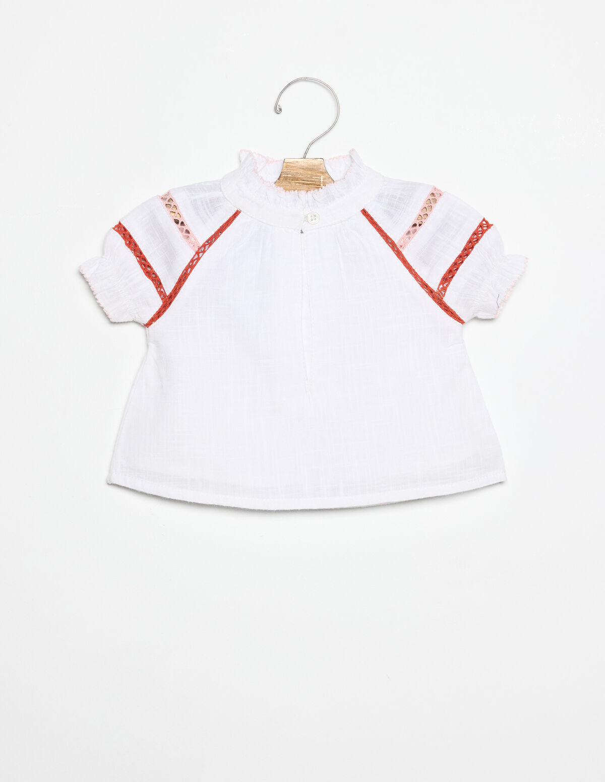 CAMISA MANGA PICOTING BRANCO