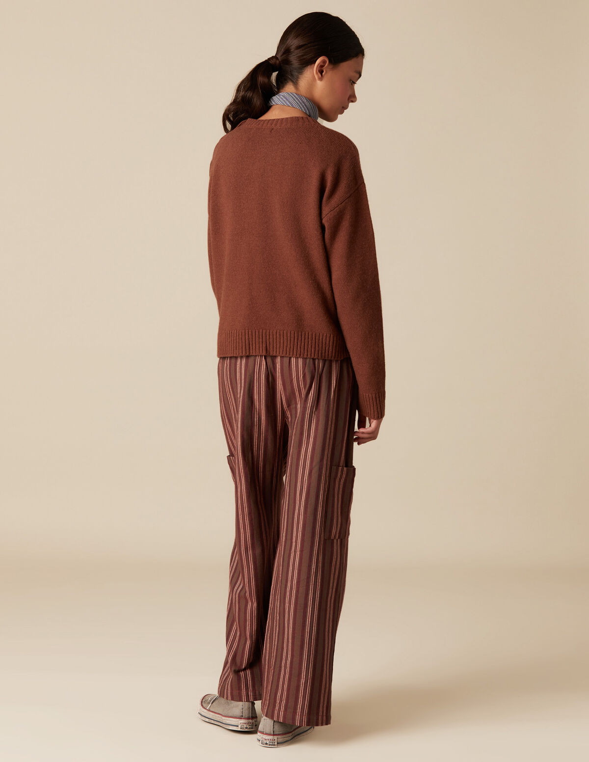 BROWN STRIPED TROUSERS