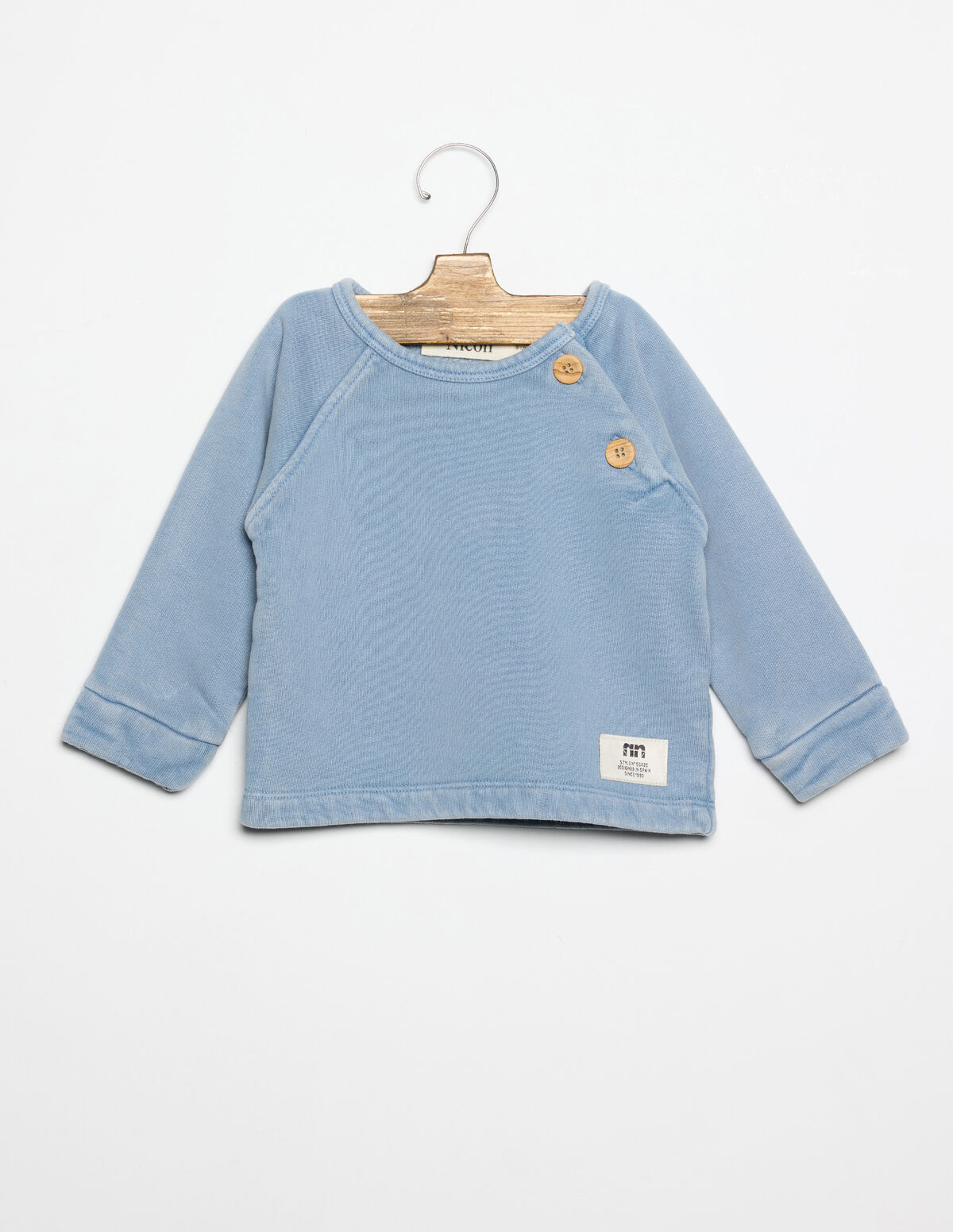 SWEATSHIRT AZUL COM BOT&Otilde;ES