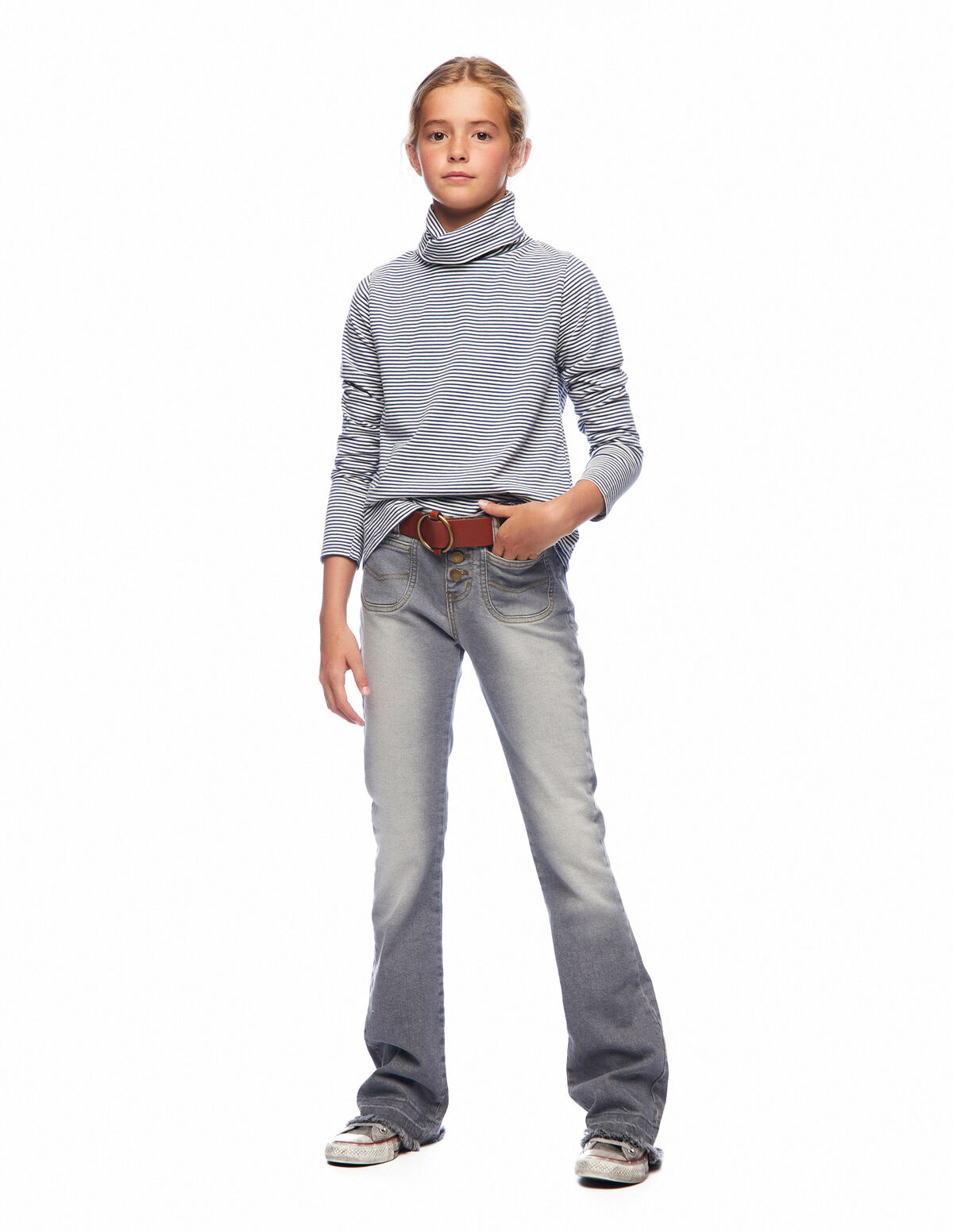 Pantalón campana vaquero azul claro