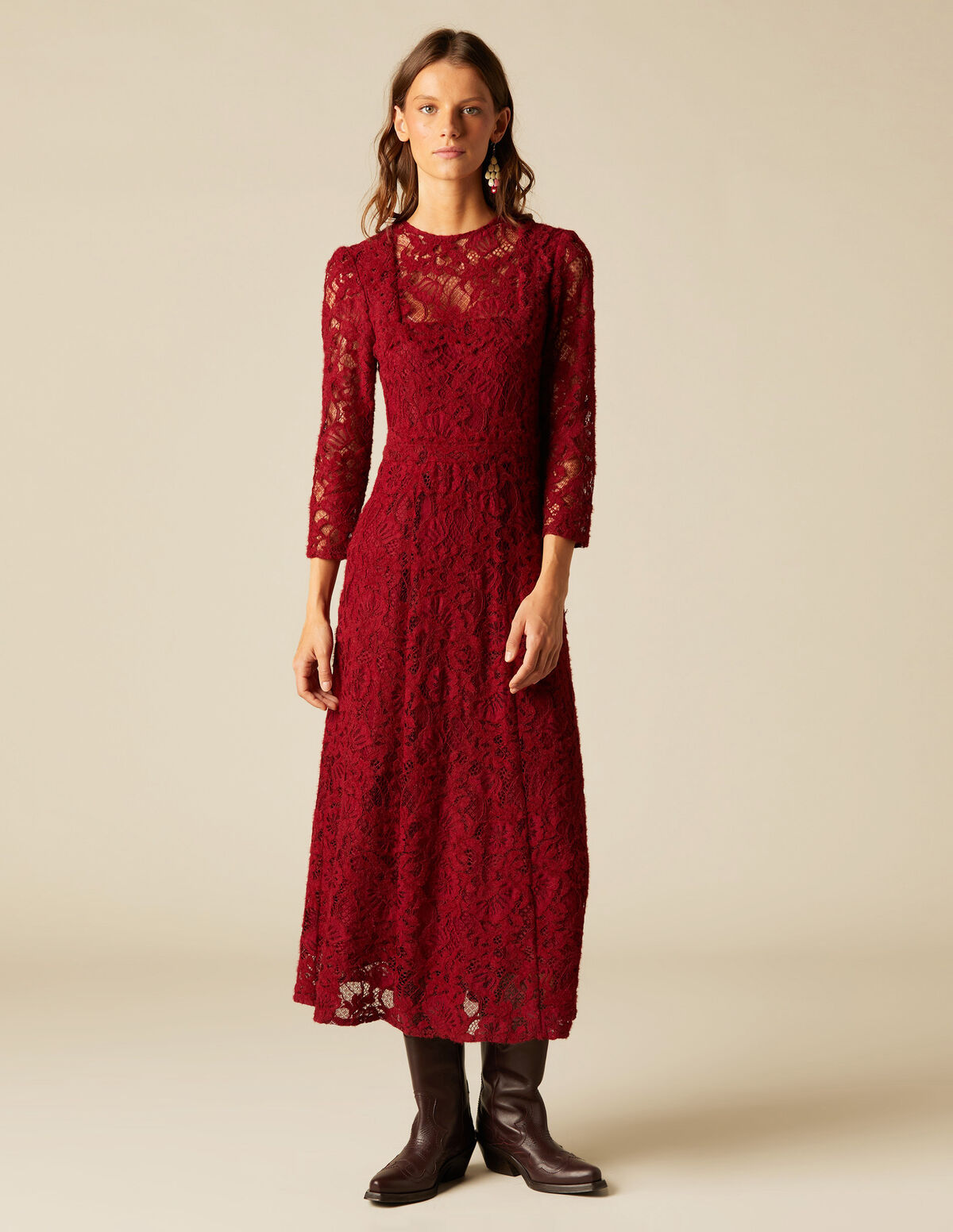 ROBE DENTELLE ROUGE