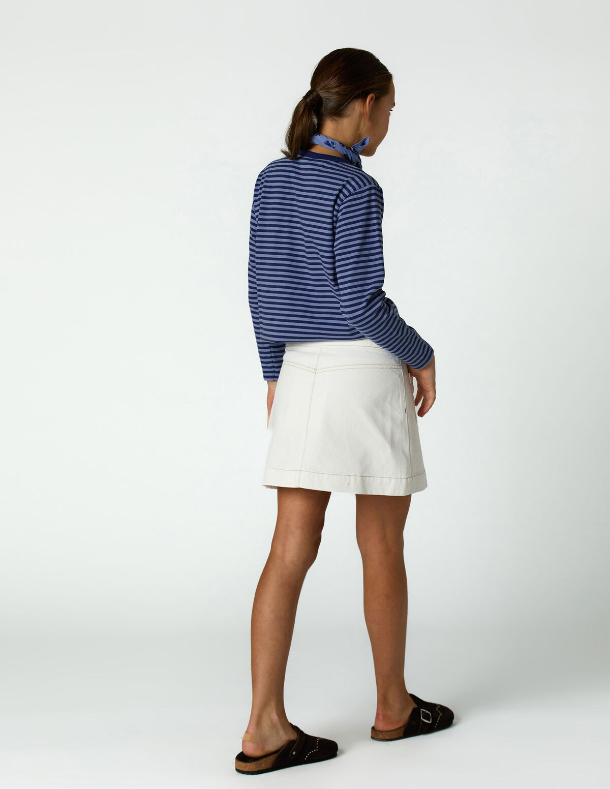 FALDA DENIM BOTONES CRUDO