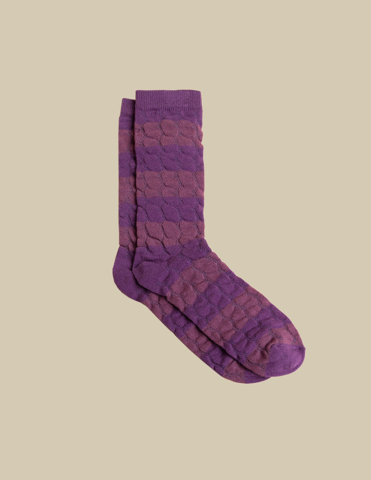 BERRY TEXTURED STRIPED SOCKS
