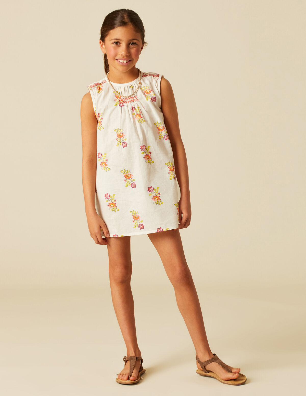 VESTIDO FLOR MULTICOLOR AZUL