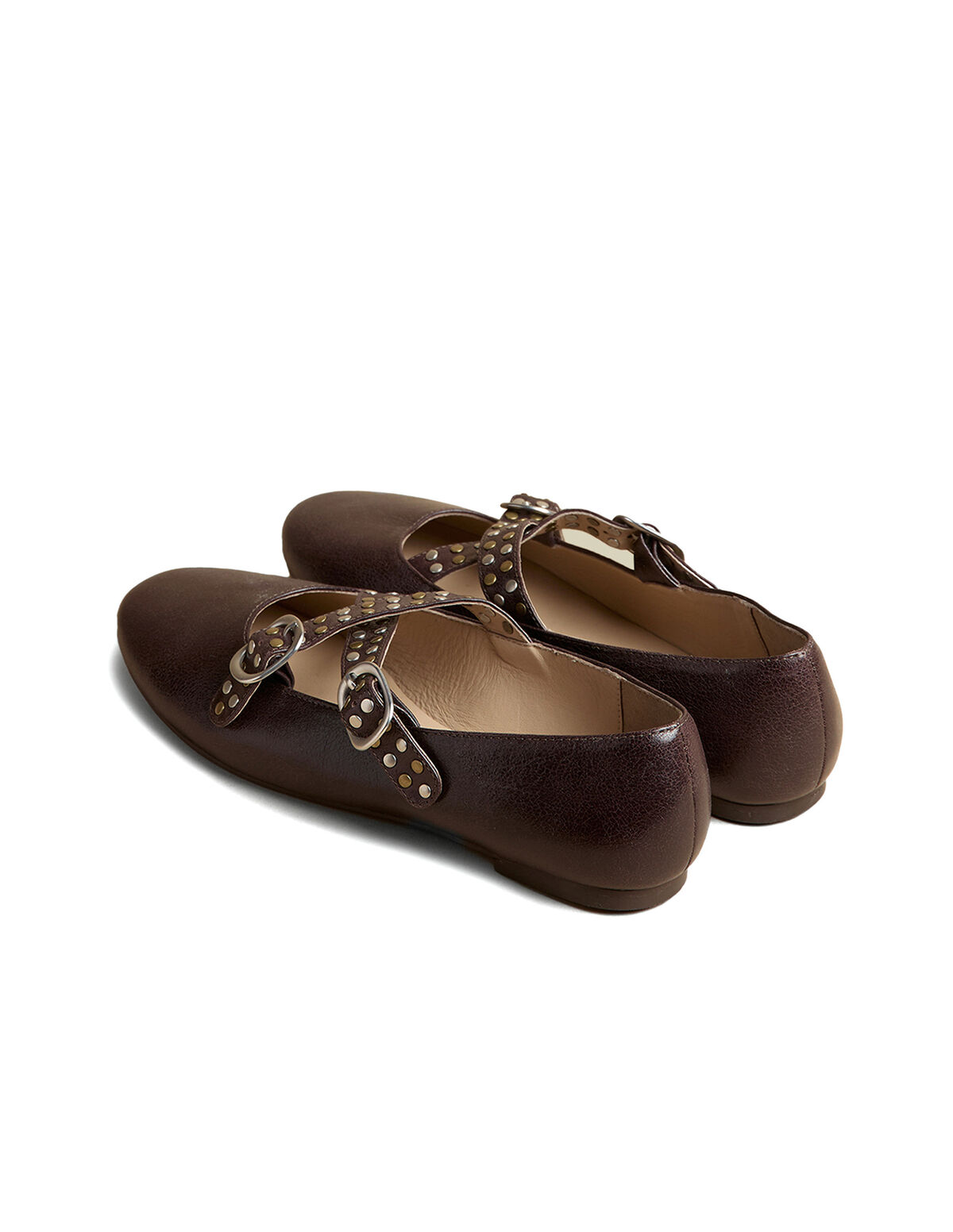 BROWN STUDDED BALLERINA