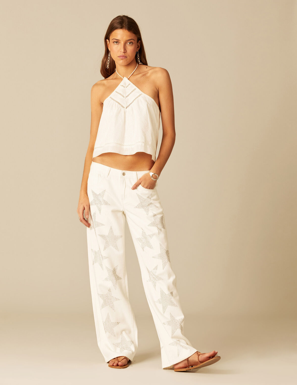 PANTALÓN TACHAS ESTRELLAS BLANCO