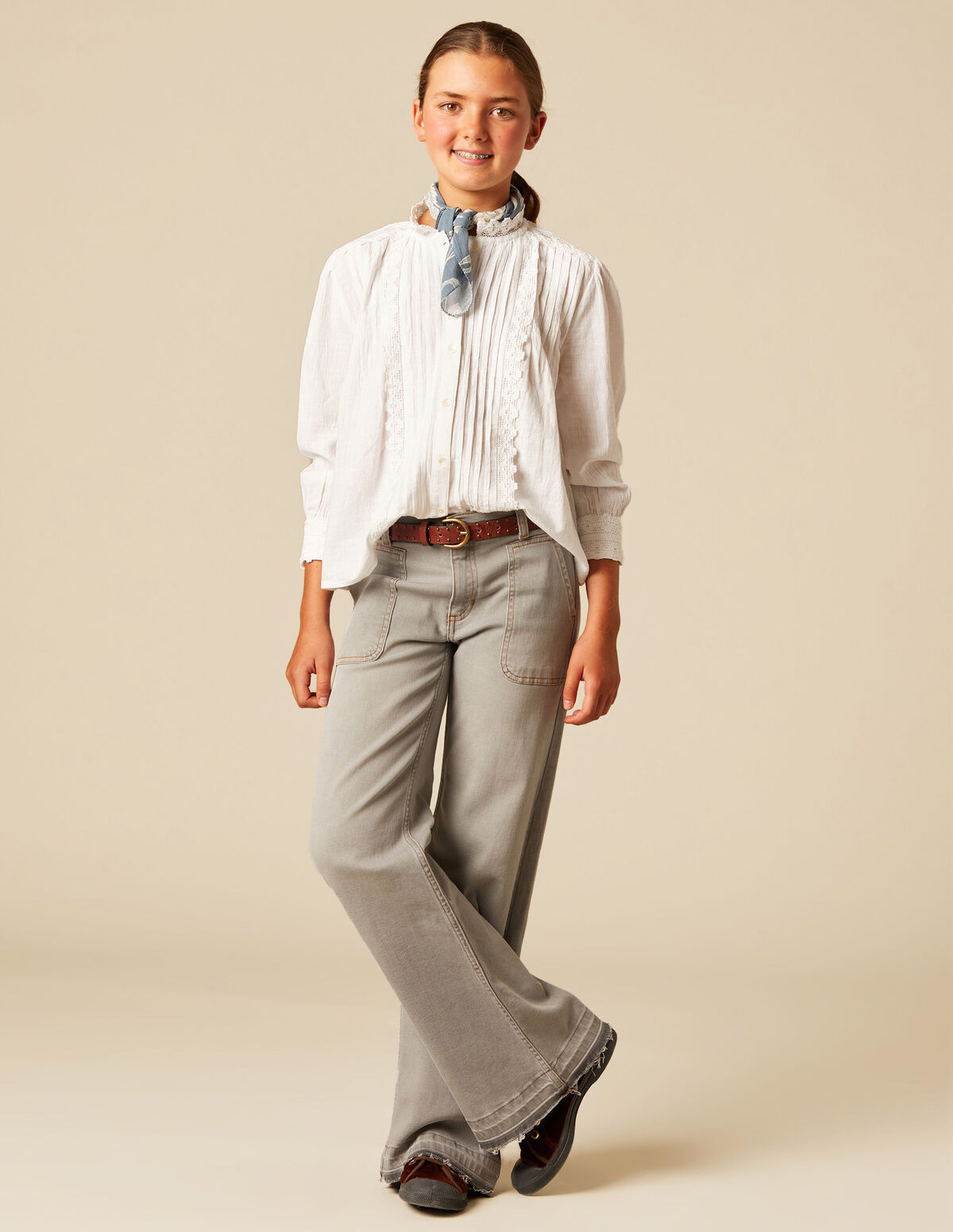 Blue wide leg jeans