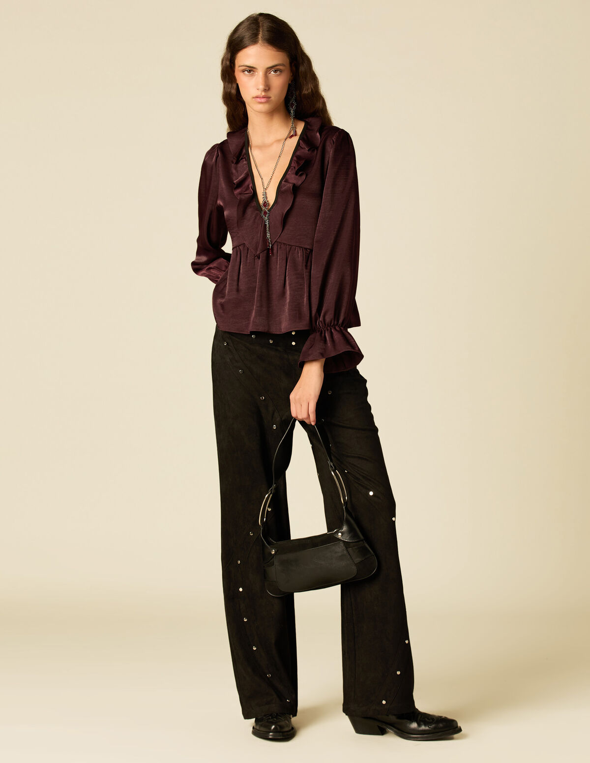 BERRY RUFFLED SHIRT